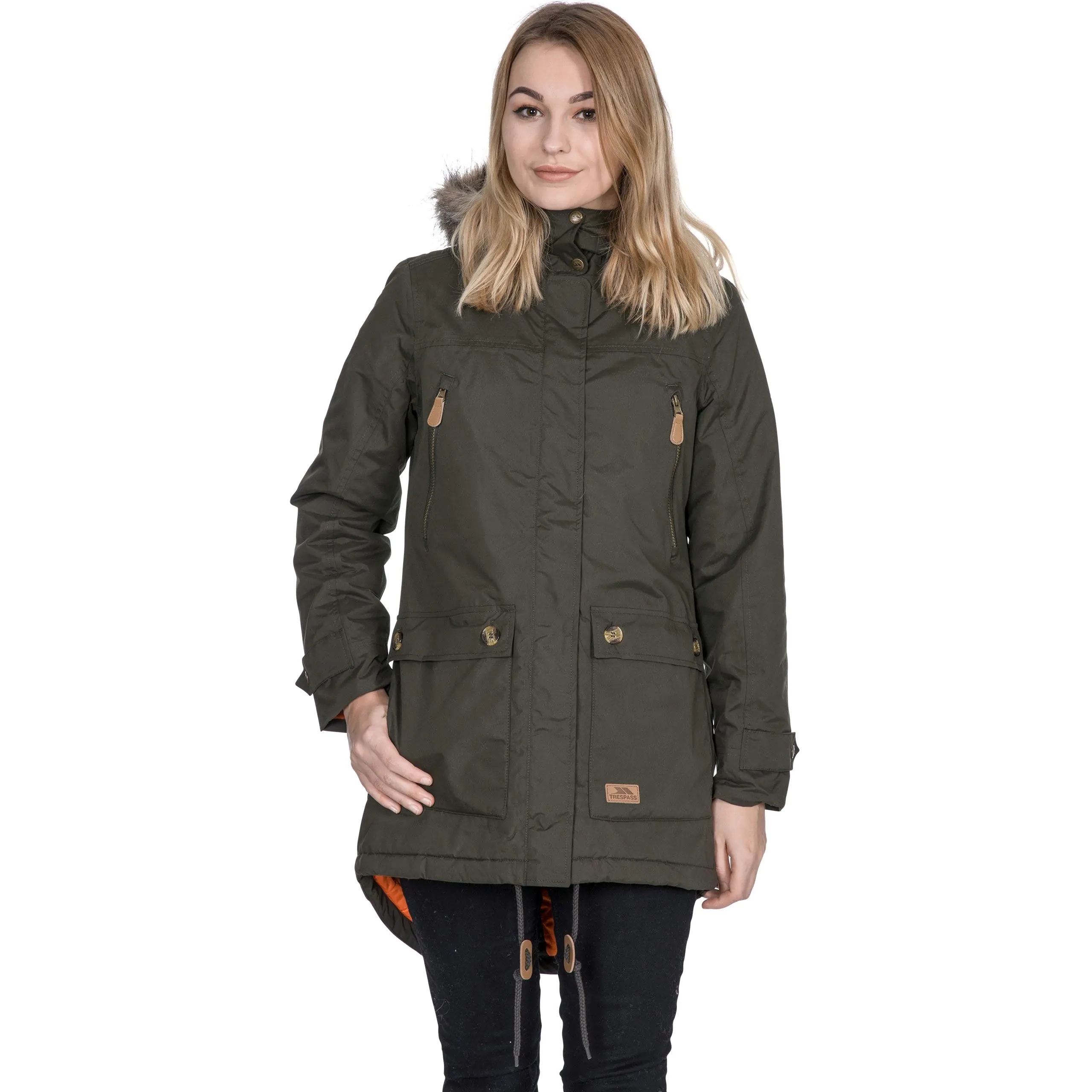 Trespass Women's Dark Clea Waterproof Parka - Khaki - Khaki - Extra Large