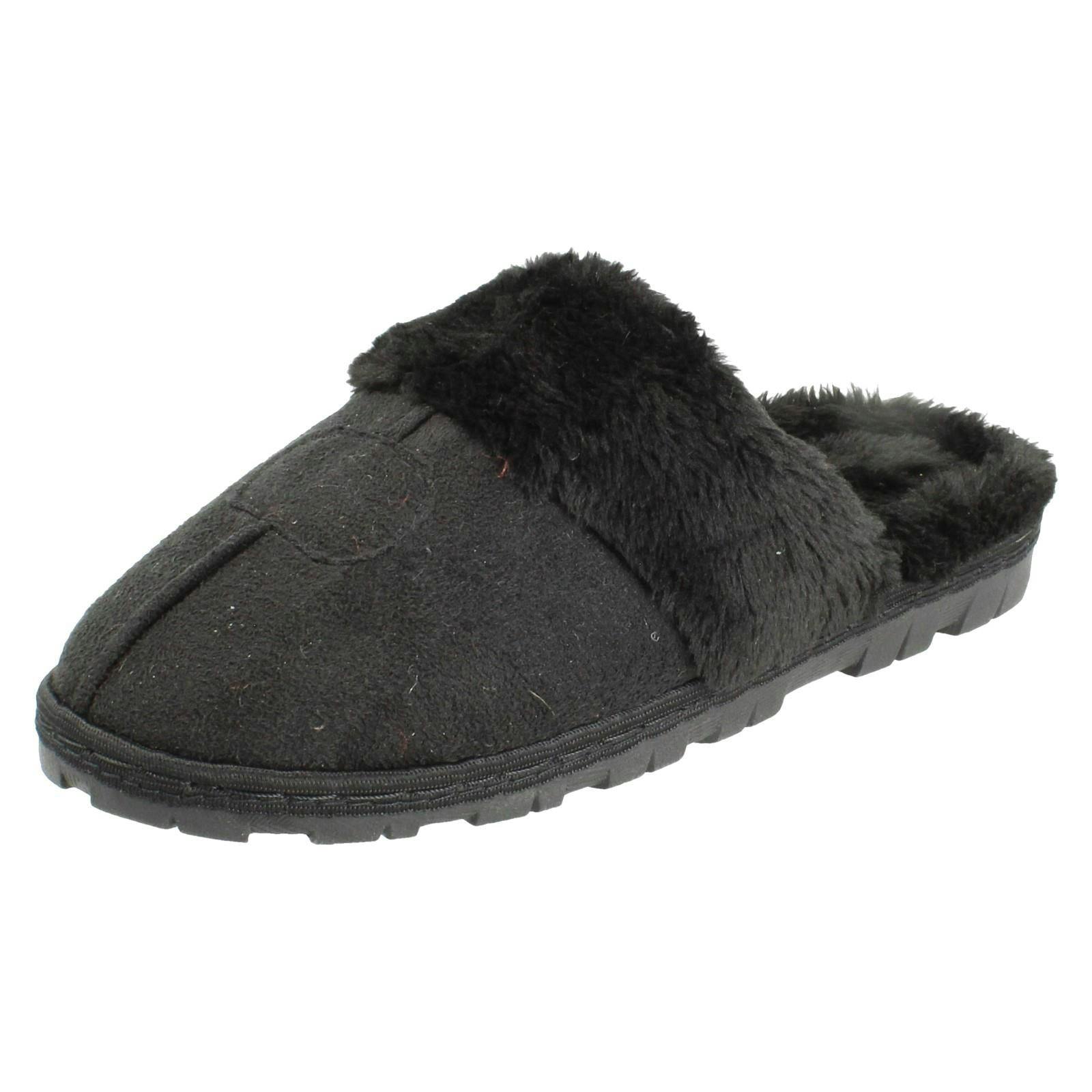Spot On Women's Black Textile Mule Slippers X2131 - Uk 4