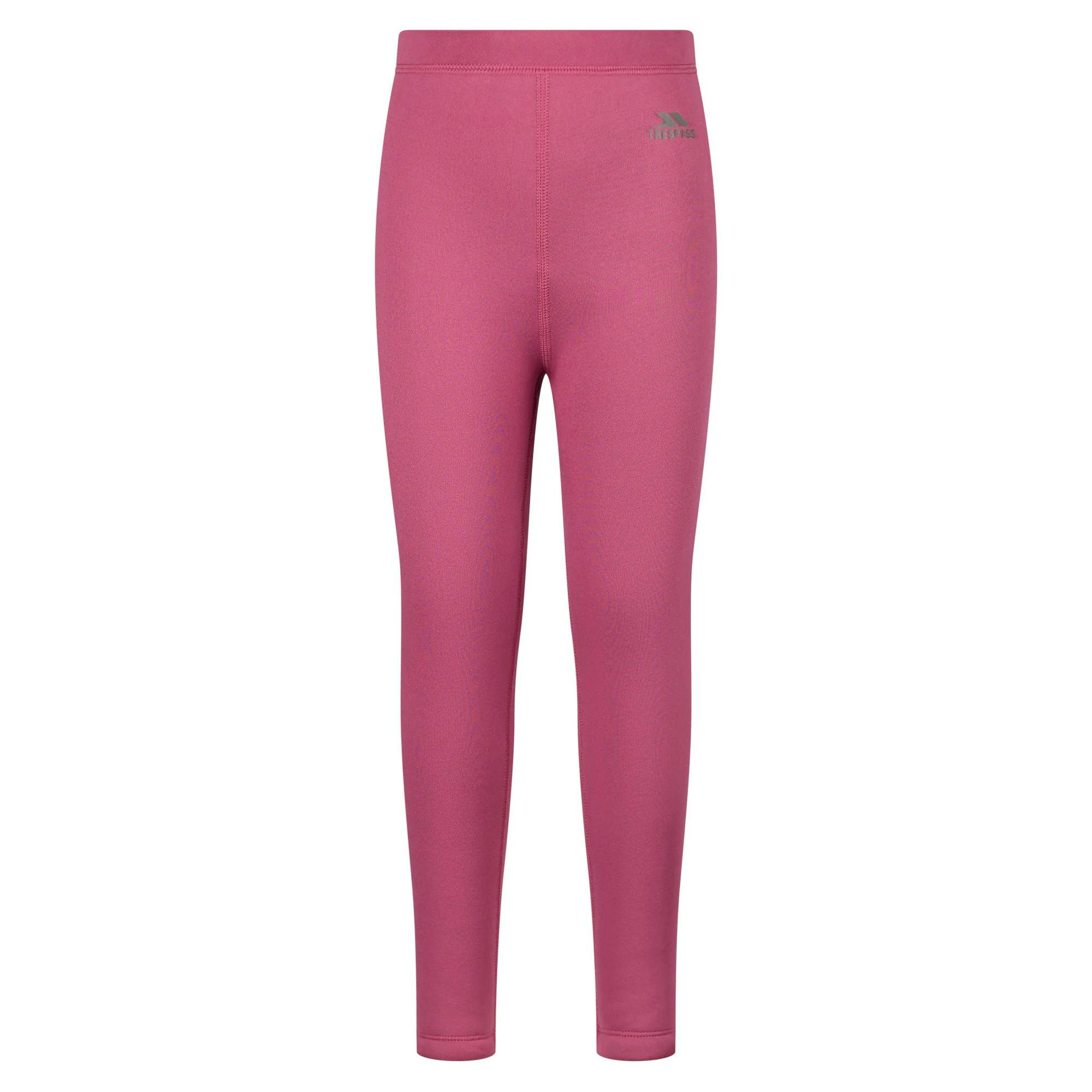 Trespass Kids Fuzzy Sherpa Lined Leggings - Rose Blush - 7-8 Years - Rose Blush - 90% Polyester/10% Elastane