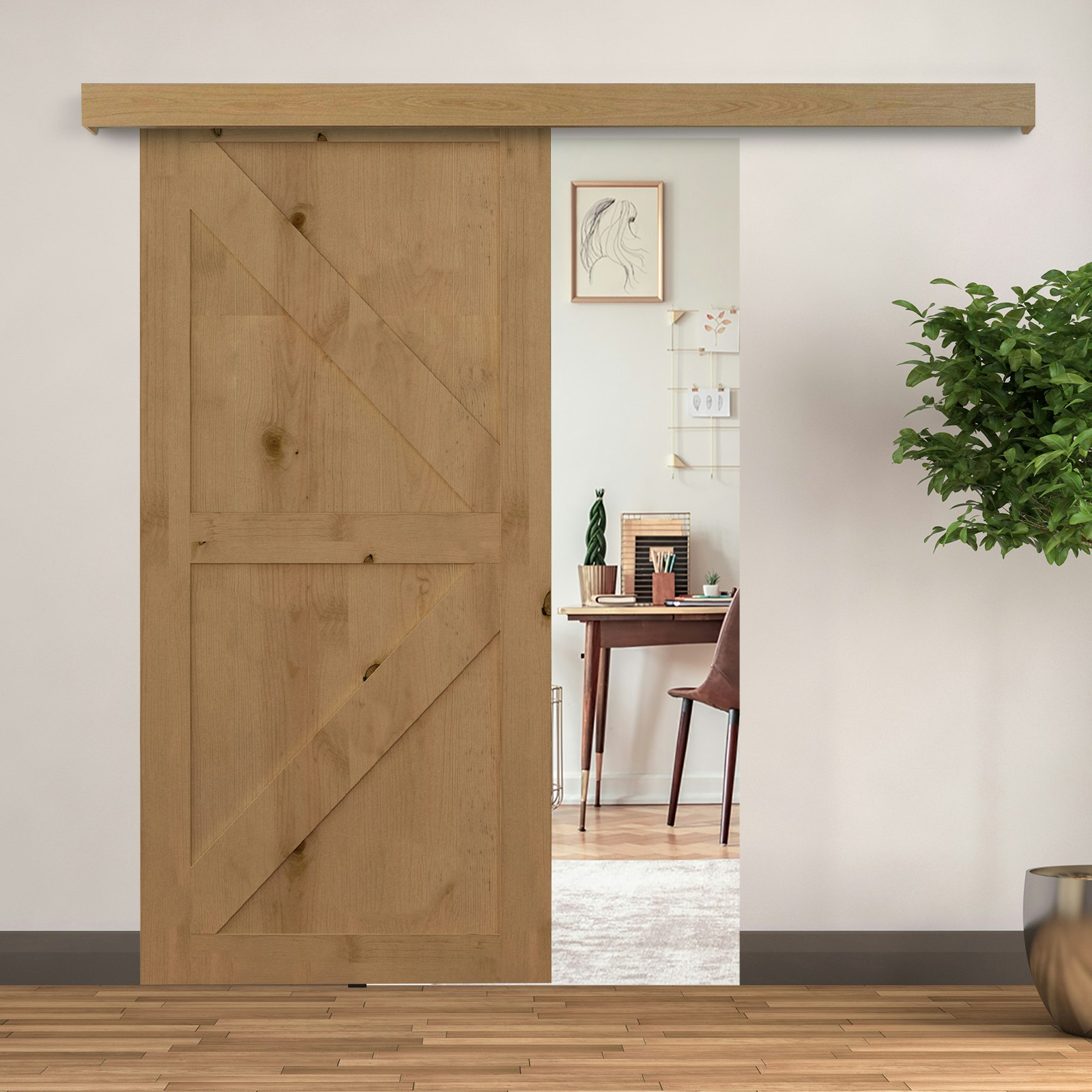 Rackhams Sliding Barn Door Closet Hardware Track Kit For Slingle Door