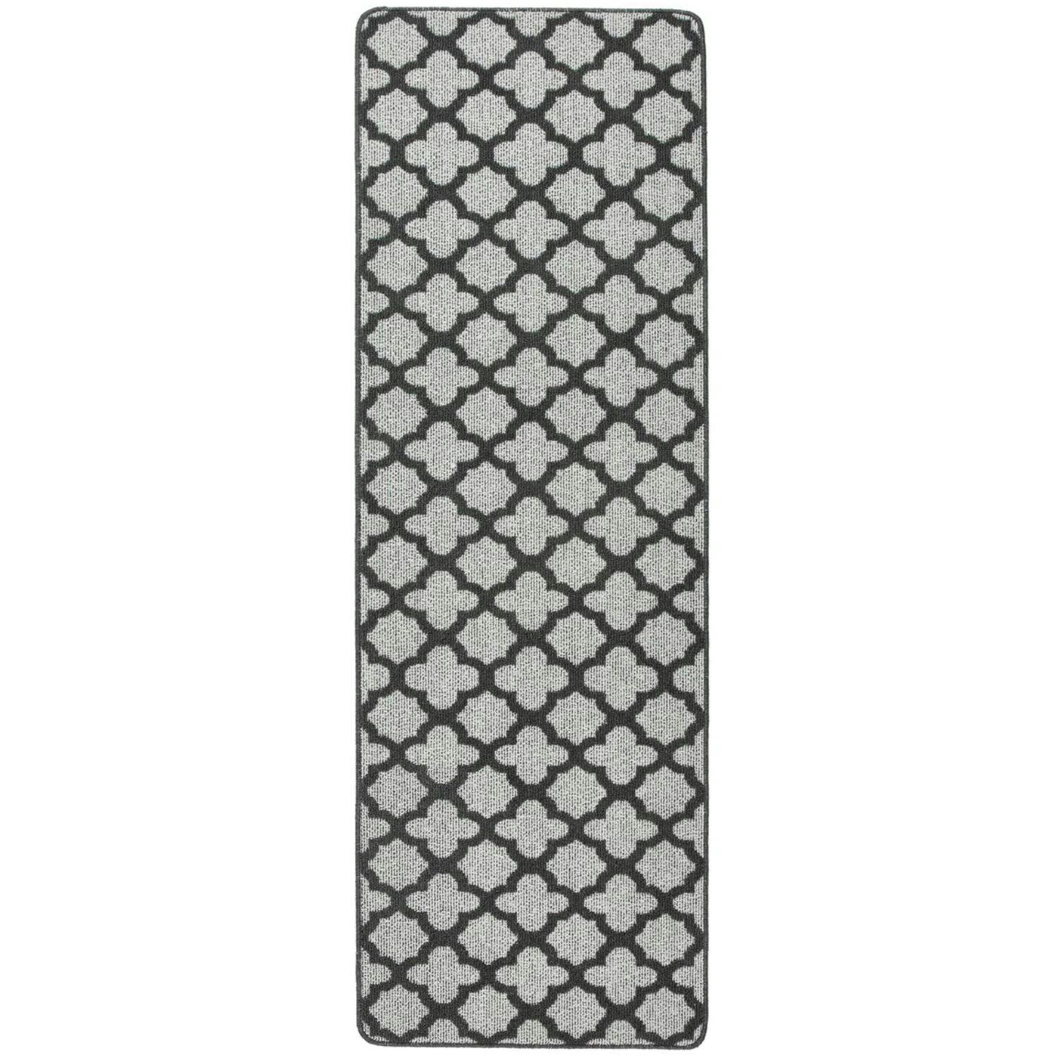 Rackhams Dark/Grey Moroccan Washable Mat And Runner - 67X200 Cm