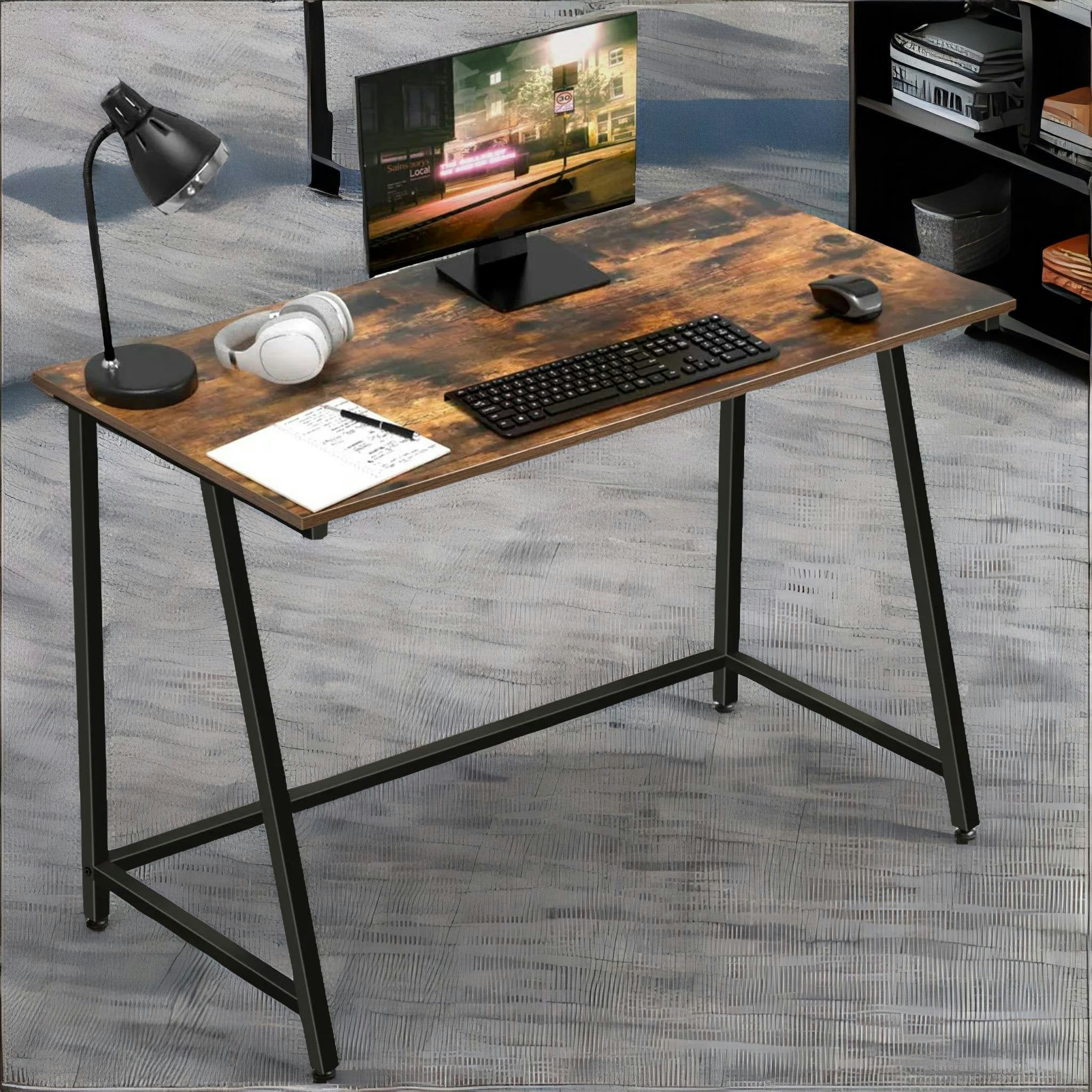 Rafaelo Mobilia Industrial Rustic Computer Desk 100Cm Wide