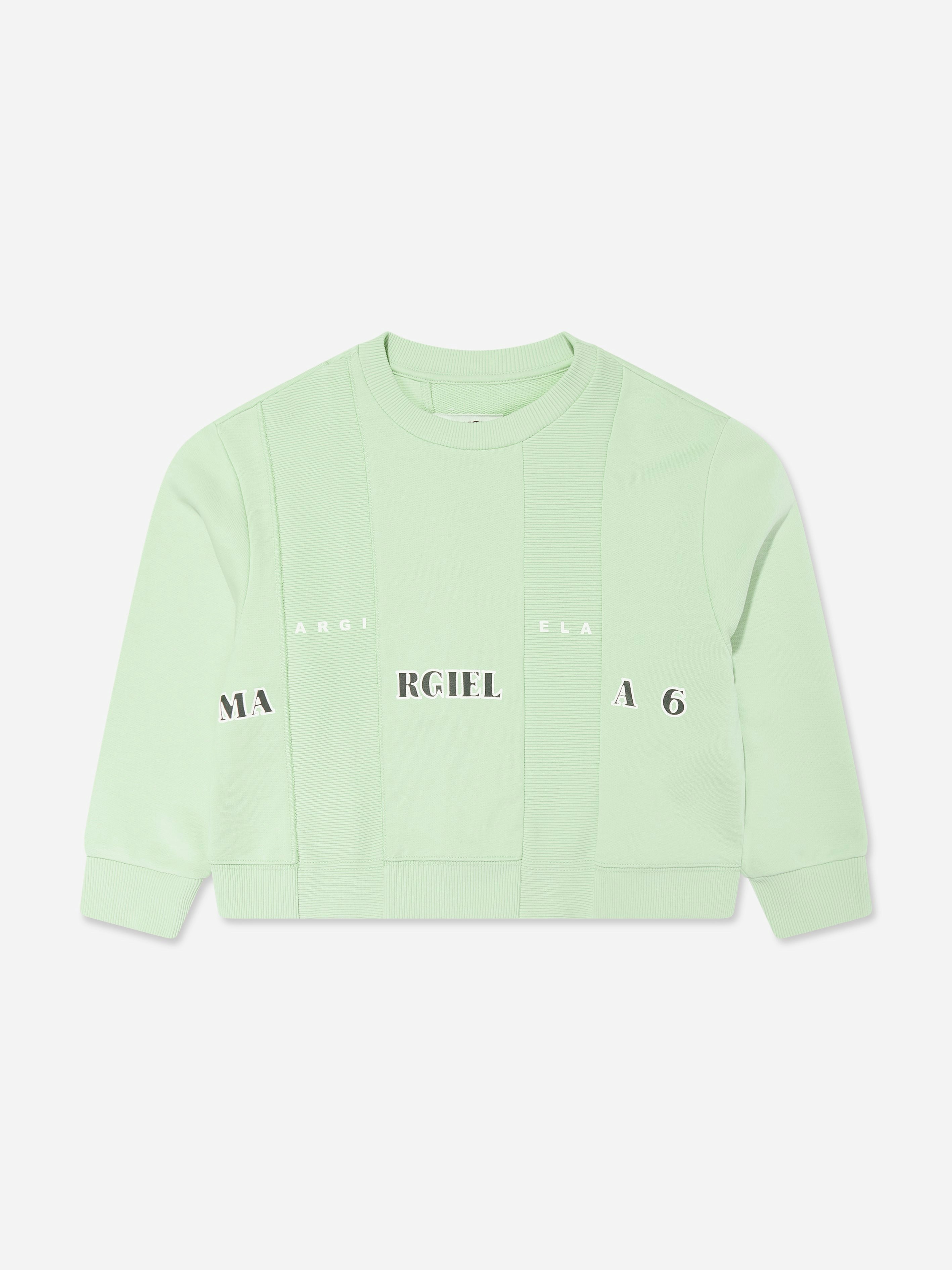 Mm6 Maison Margiela Green Kids Logo Sweatshirt In - 8 Yrs