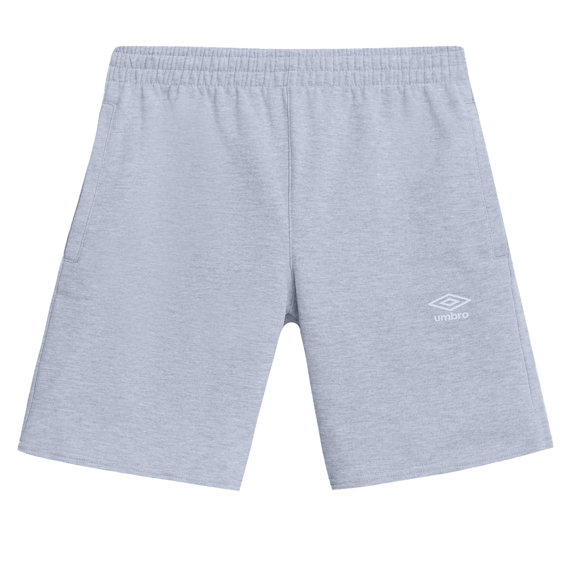 Umbro Men's Grey Fleece Logo Casual Shorts - Marl - Xxl - Marl - 70% Cotton/30% Polyester