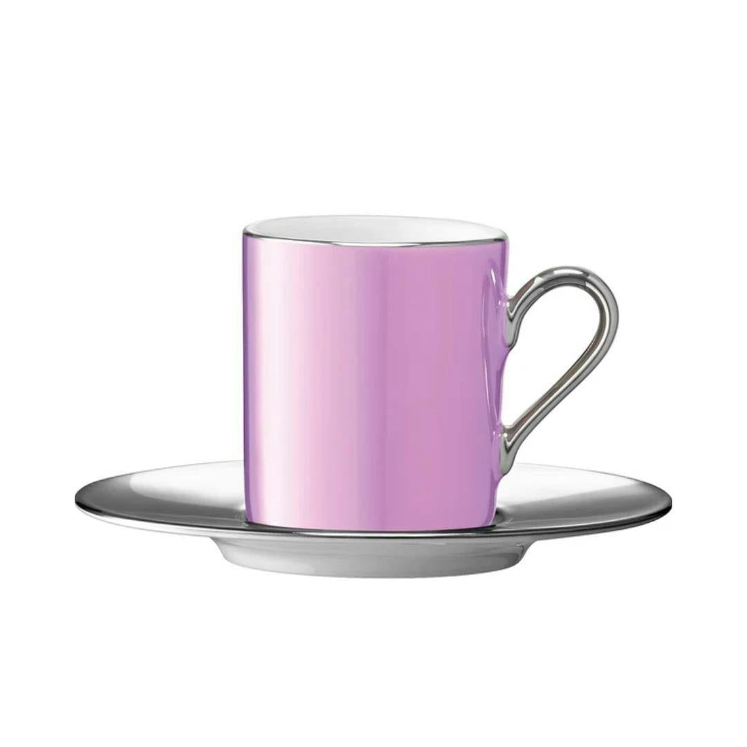 Lsa International Pink Lsa Palazzo 100Ml Porcelain Coffee Cup And Saucer - 100Ml - Porcelain - 1