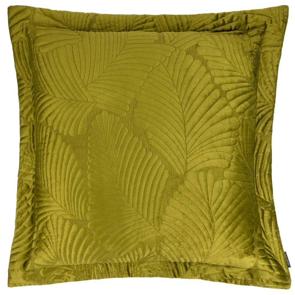Rackhams Palmeria Velvet Quilted Cushion Cover - Moss - 60Cm X 60Cm - Moss - 100% Mixed