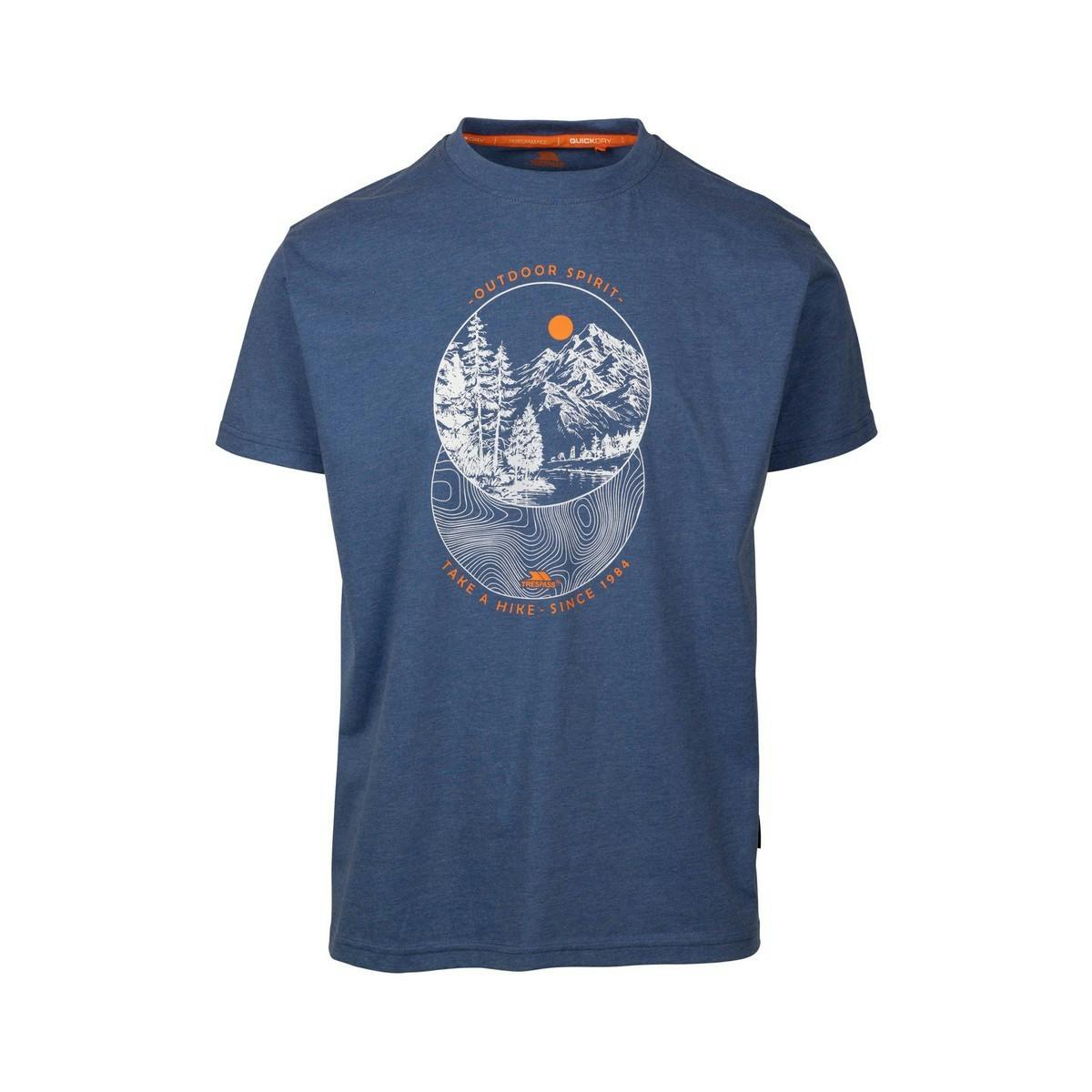 Trespass Men's Indigo/Blue Flagel Casual T-Shirt - Marl - Marl - M - 60% Cotton/40% Polyester