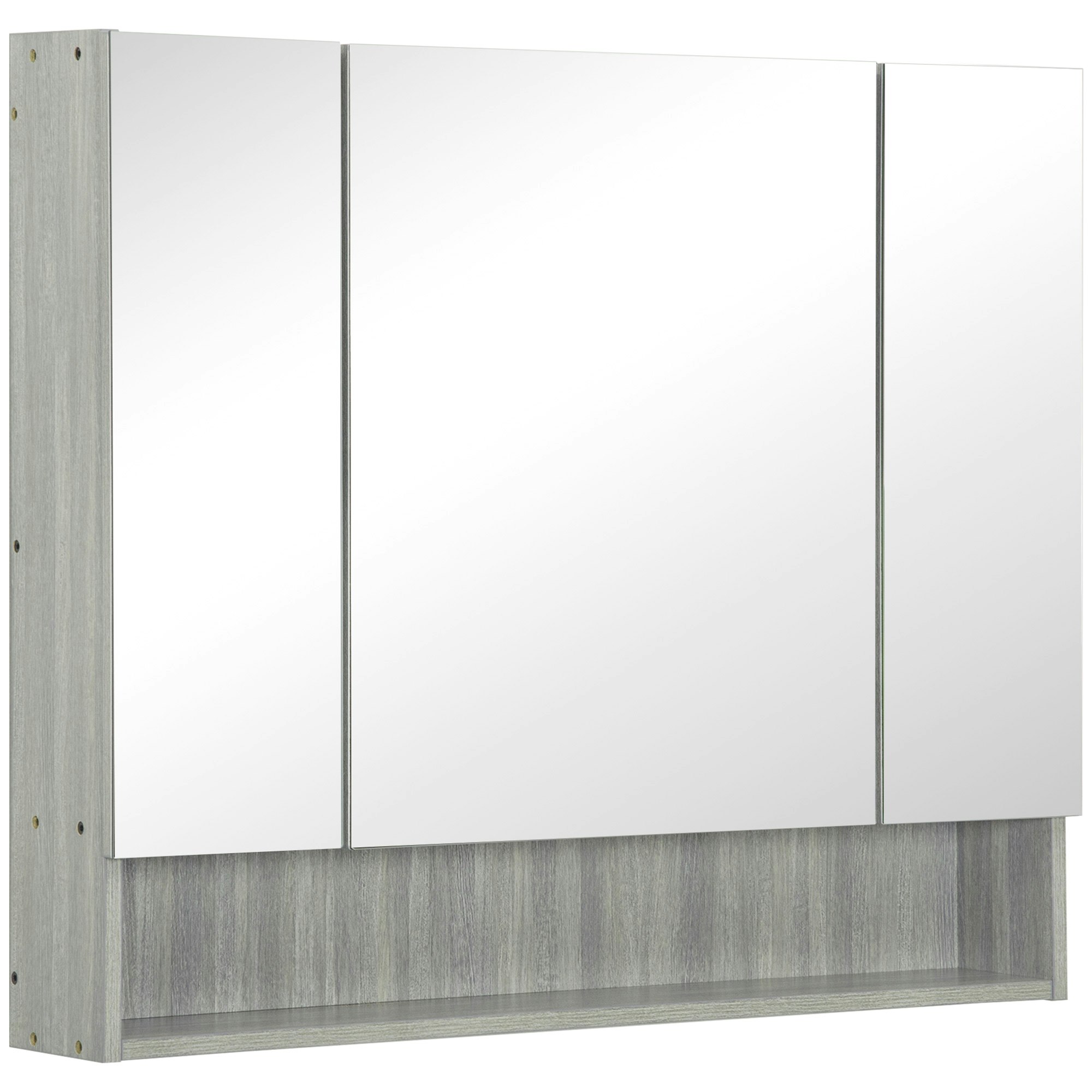 Rackhams Grey Bathroom Cabinet Wall Mounted Mirror Storage Adjustable Shelves