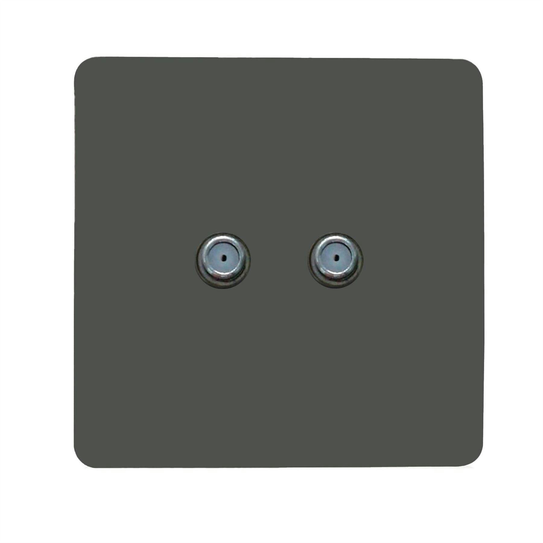 Trendi Switch 2 Gang Male F-Type Satellite Television Socket - Charcoal Grey - Image 3