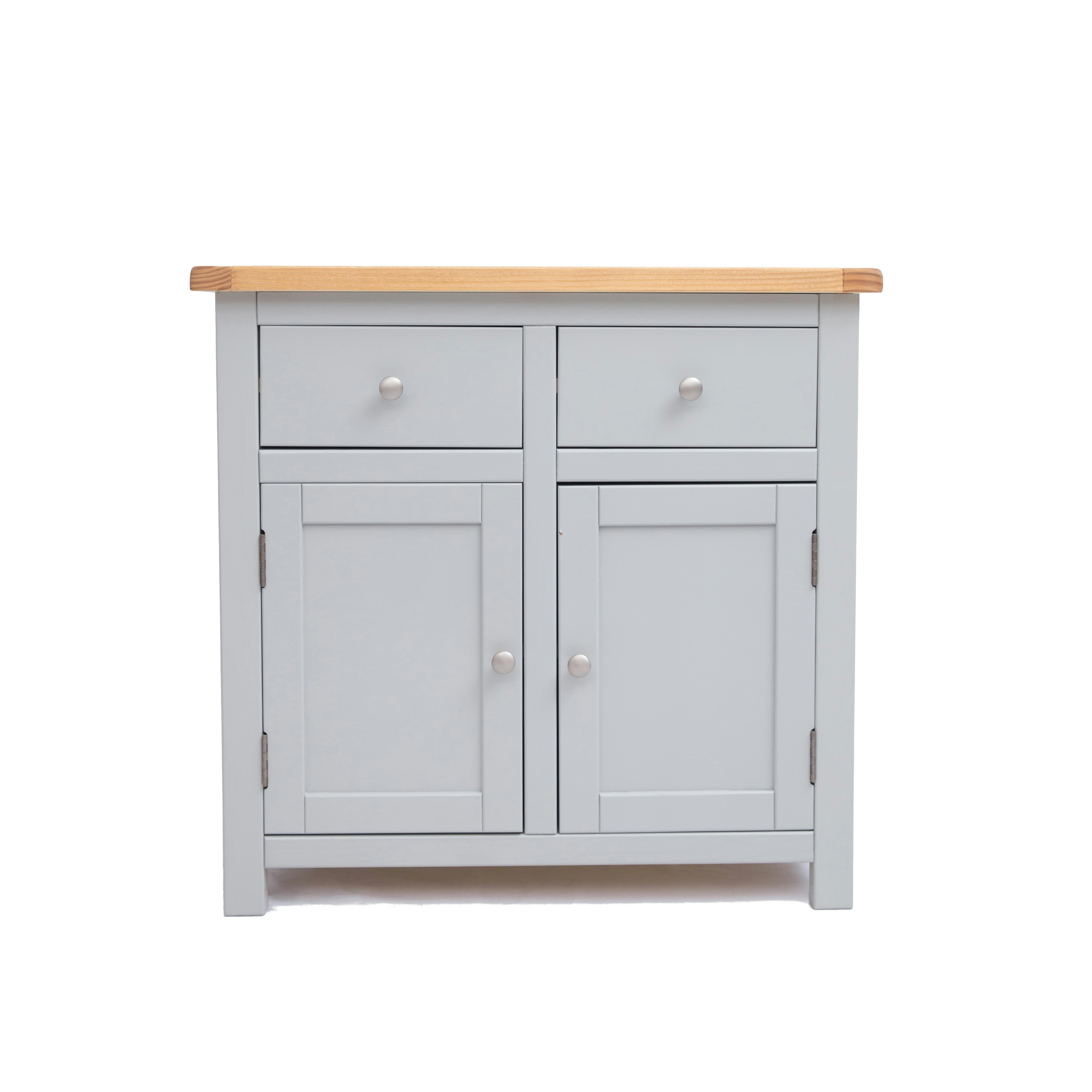 Rackhams Light/Grey Argenta 2 Drawer 2 Door Sideboard Chrome Knob