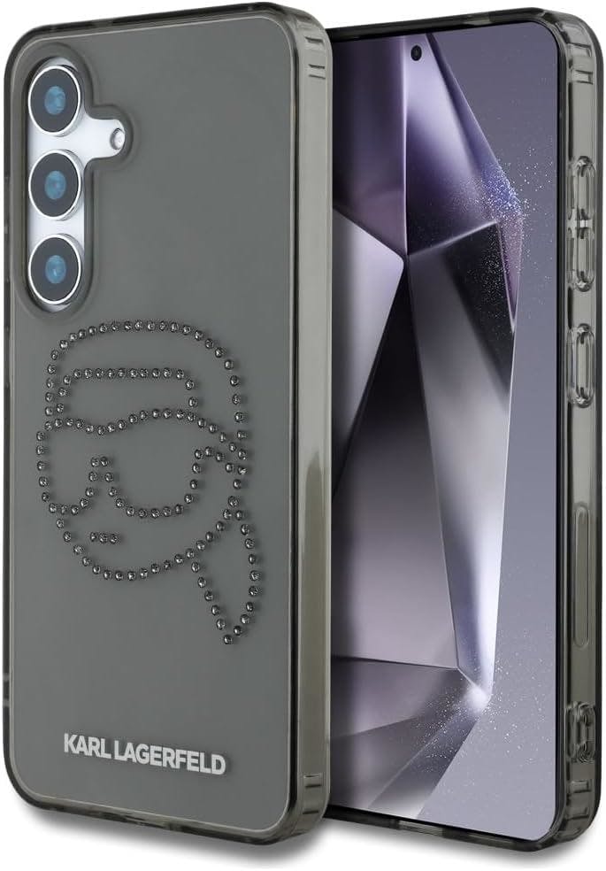 Karl Lagerfeld Black Rhinestones Karl Head Logo Case For Samsung Galaxy S25 6.2" - Klhcs25shkhdcelk