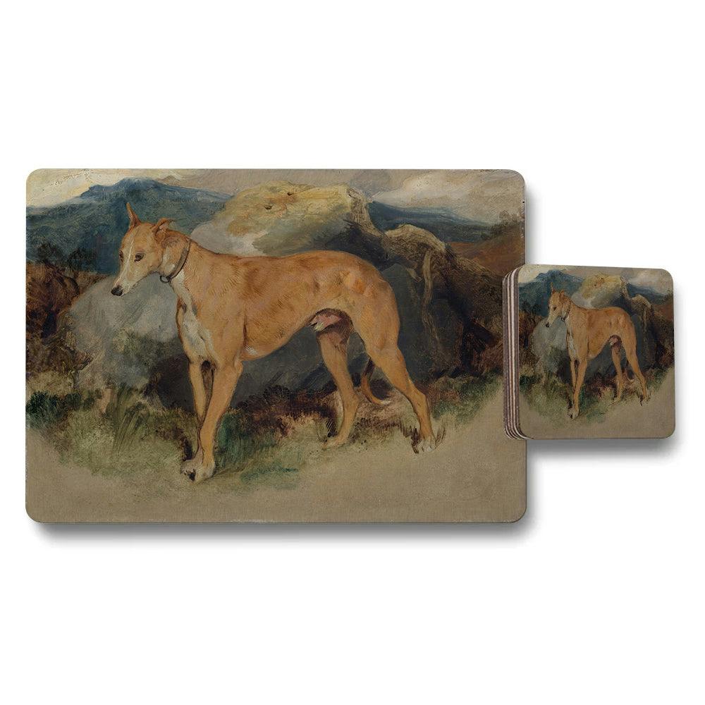 Benjamin Tate Design Classic Horse Painting Placemat And Coaster Set For Dining Tables