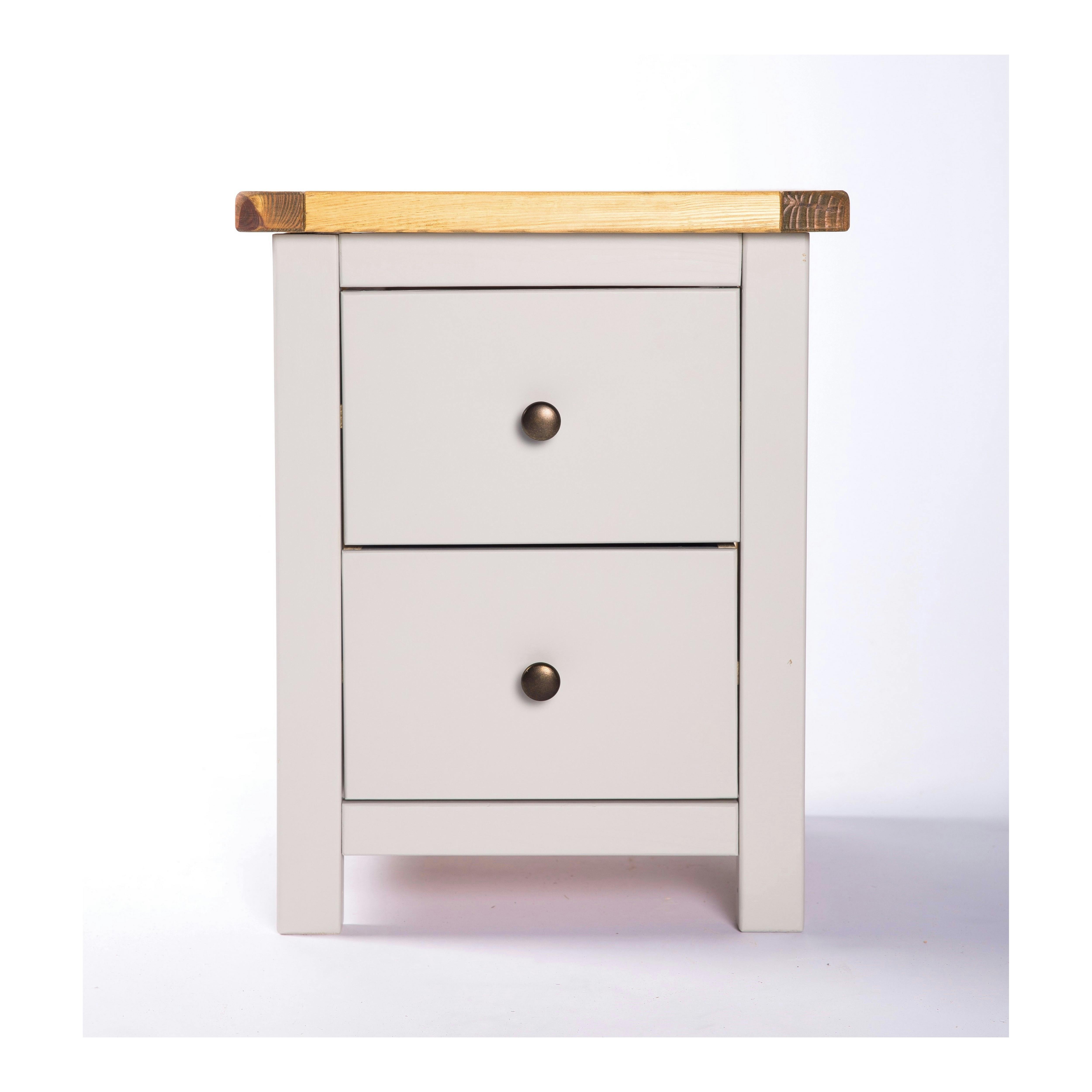 Cabinet Bits Light/Grey Argenta 2 Drawer Bedside Table
