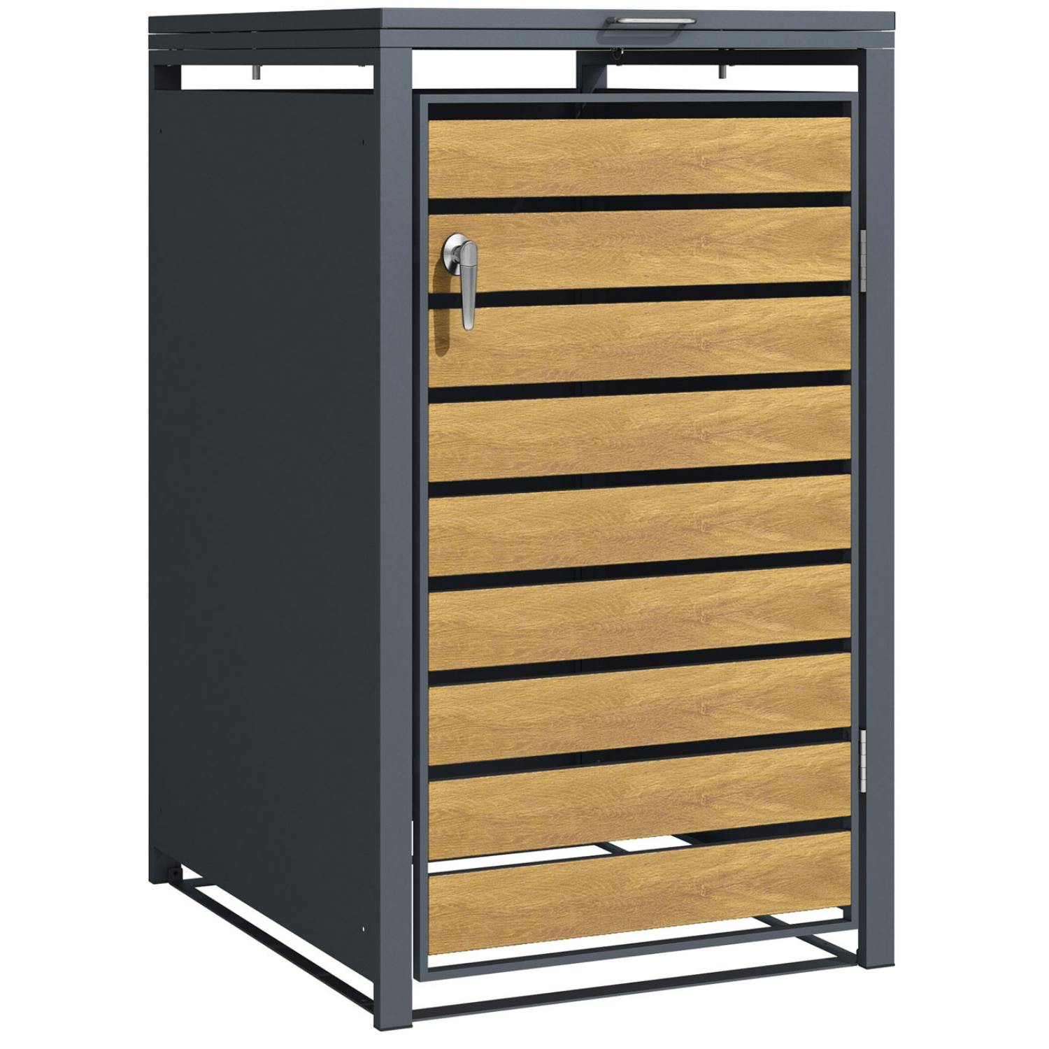 Phoenix Safe Silver Phoenix Gb1168awk Wood Effect Single Wheelie Bin Store / Bin Storage - Wood Effect
