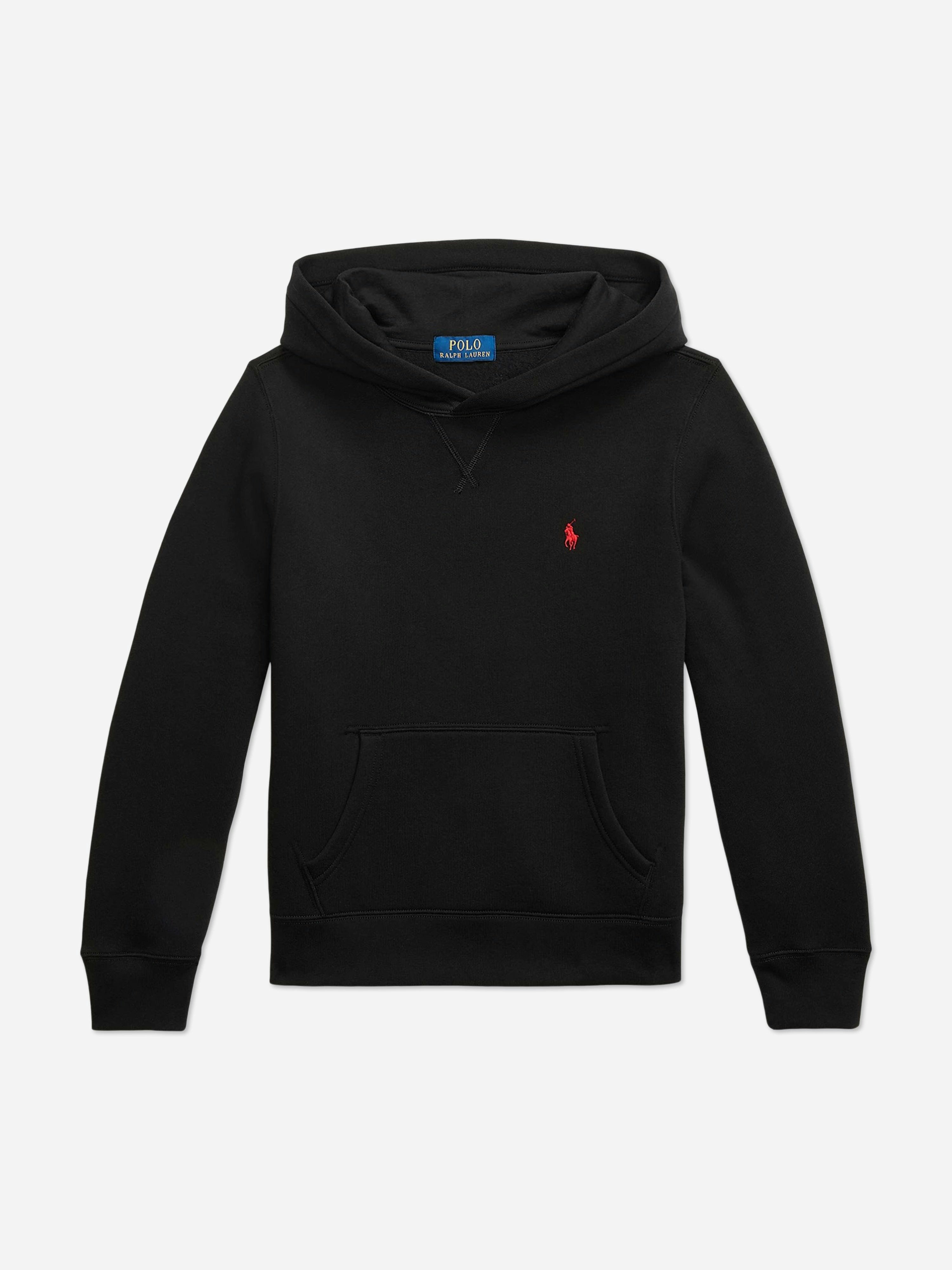Ralph Lauren Kids Boys Black Ralph Lauren Logo Hoodie In - 8 Yrs (S)