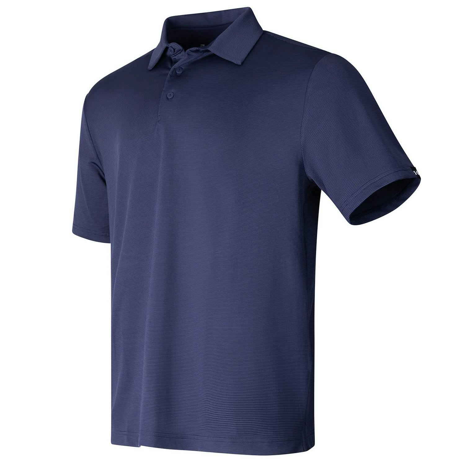 Under Armour Men's White Playoff 3.0 Micro-Stripe Polo Shirt - Midnight Navy/White/Midnight Navy - 3XL - Midnight Navy/White/Midnight Navy - 95% Polyester/5% Elastane