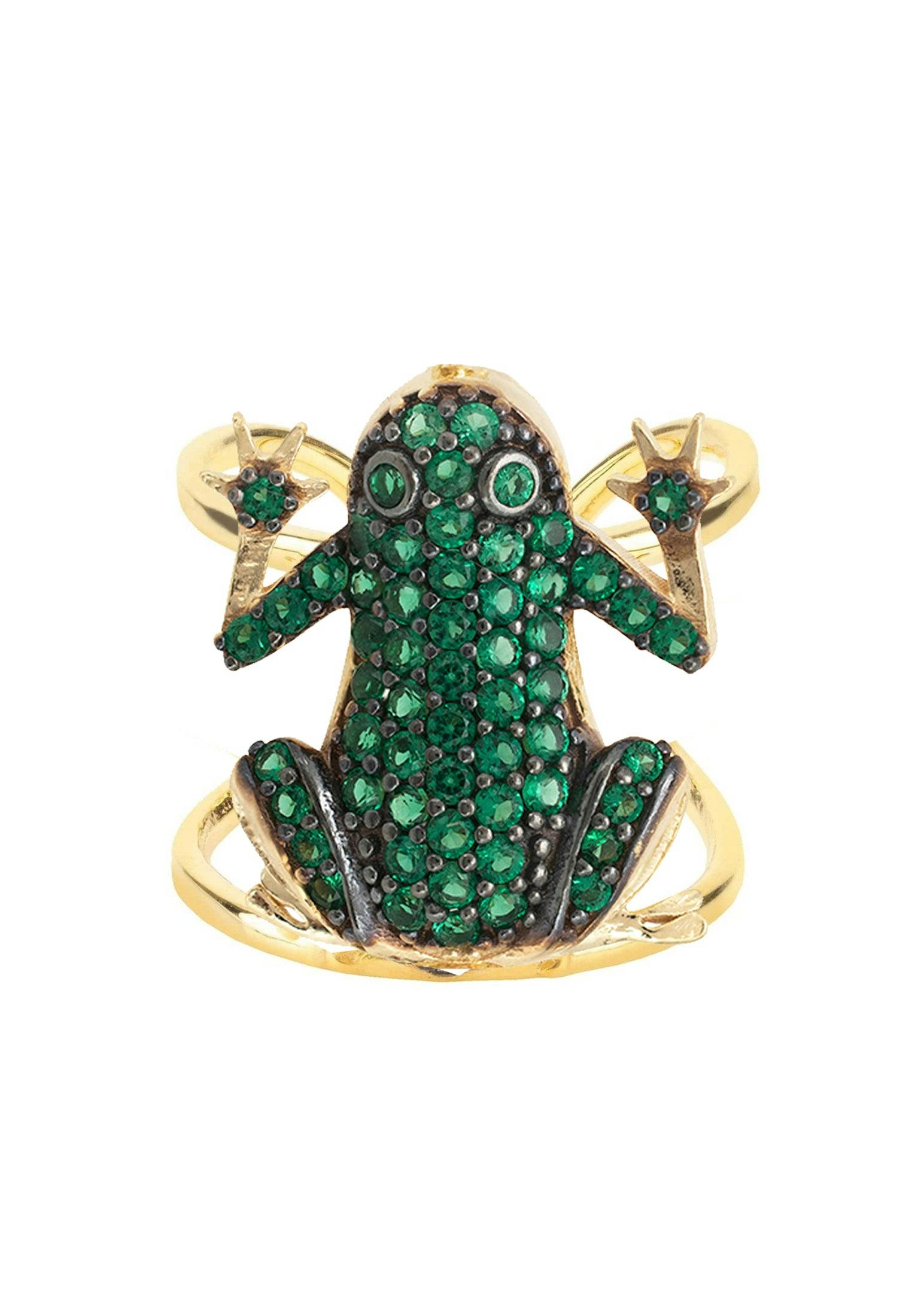 Latelita Gold Frog Prince Cocktail Ring Adjustable