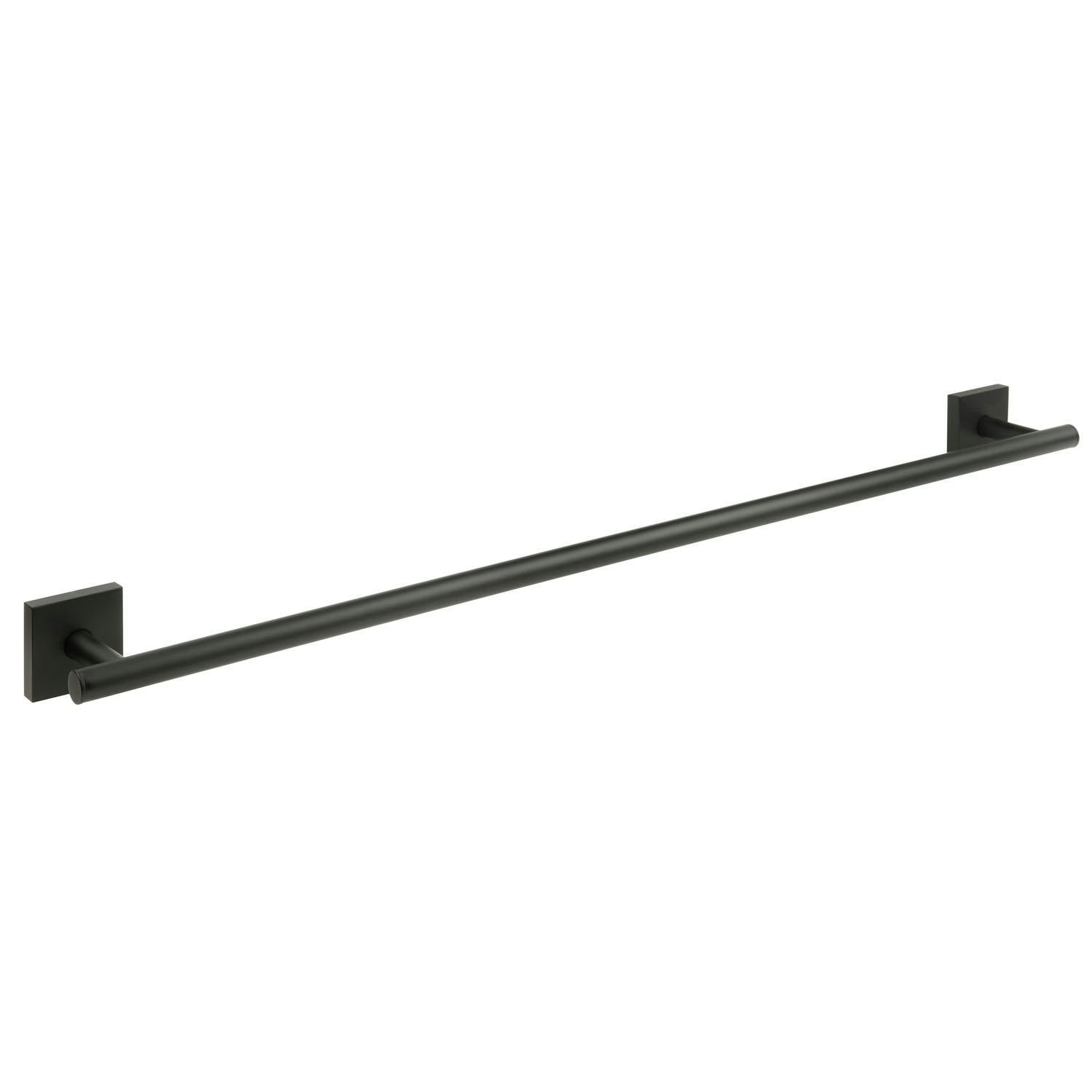 Rackhams Black Matt Single Towel Rail 64.8Cm/25.5" Wall Mounted With Concealed Screws Bathroom Towel Holder