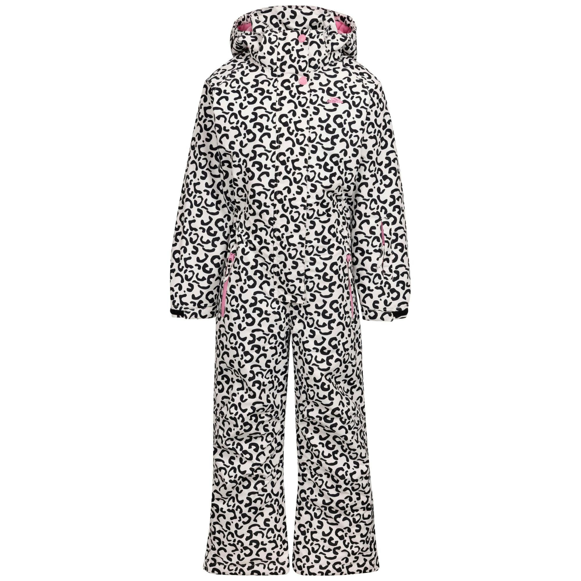 Trespass Girls White Heysen Leopard Print Ski Suit - 9-10 Years - 100% Mixed