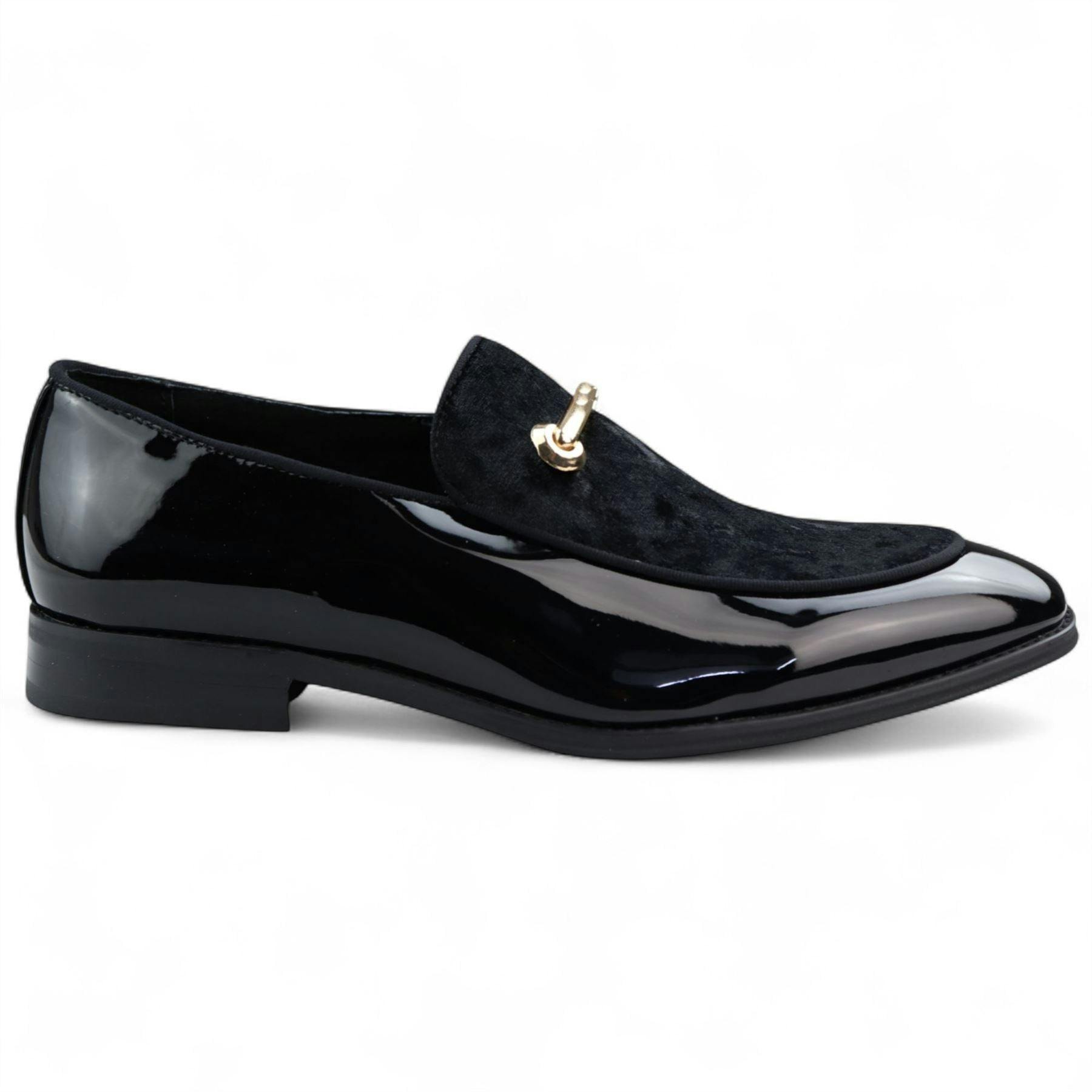 Dolcetto Men's Black ’S Smart Loafers Leather Lined Velvet Slip-On Shoes - Uk 12 | Eu 46 | Us 13