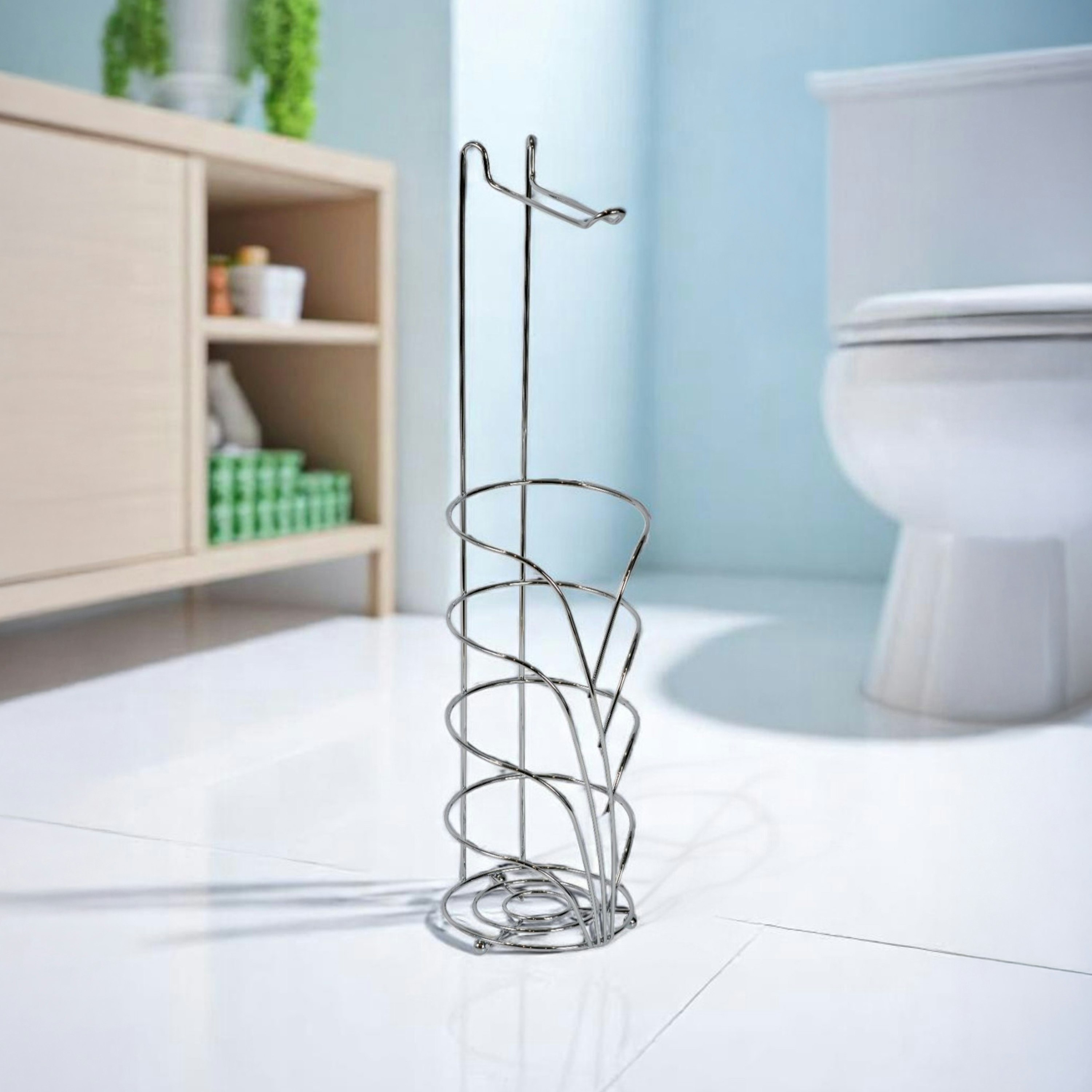 Showerdrape Light Vertu Chrome Toilet Roll Holder & Spare Combination