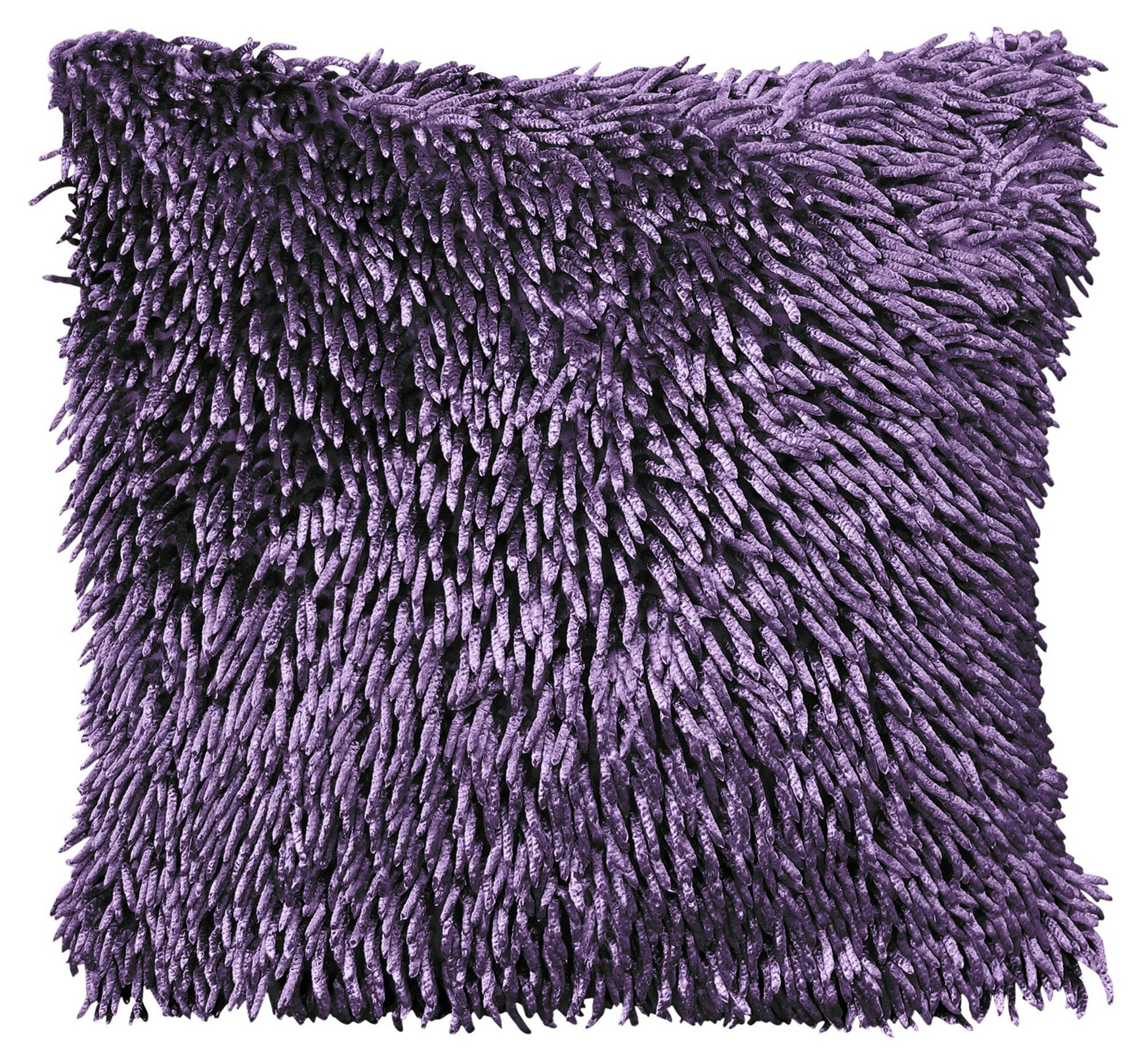 Velosso Shaggy Chenille Cushion - 43Cm X 43Cm - Plum