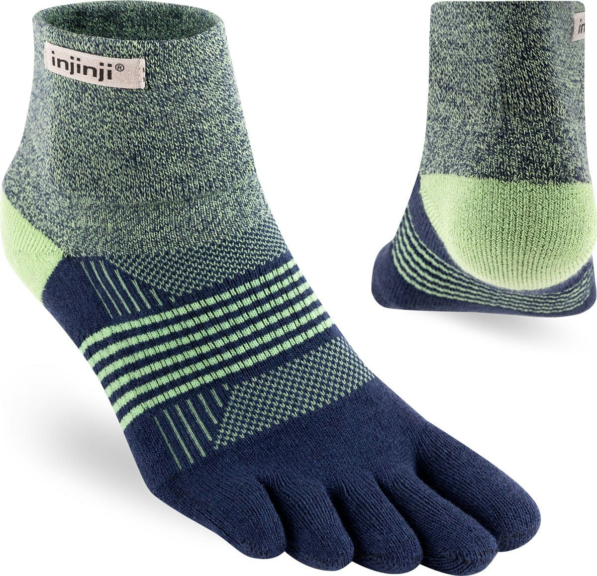 Injinji Women's Blue Mid-Weight Trail Run Toe Socks {Inj-Wtr} - Stargazer - X-Small/Small