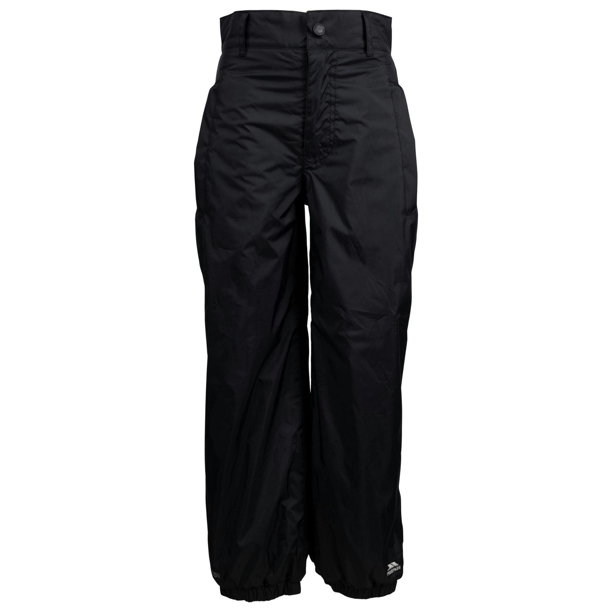 Trespass Black Childrens/Kids Tensive Waterproof Trousers - 9-10 Years - 100% Mixed