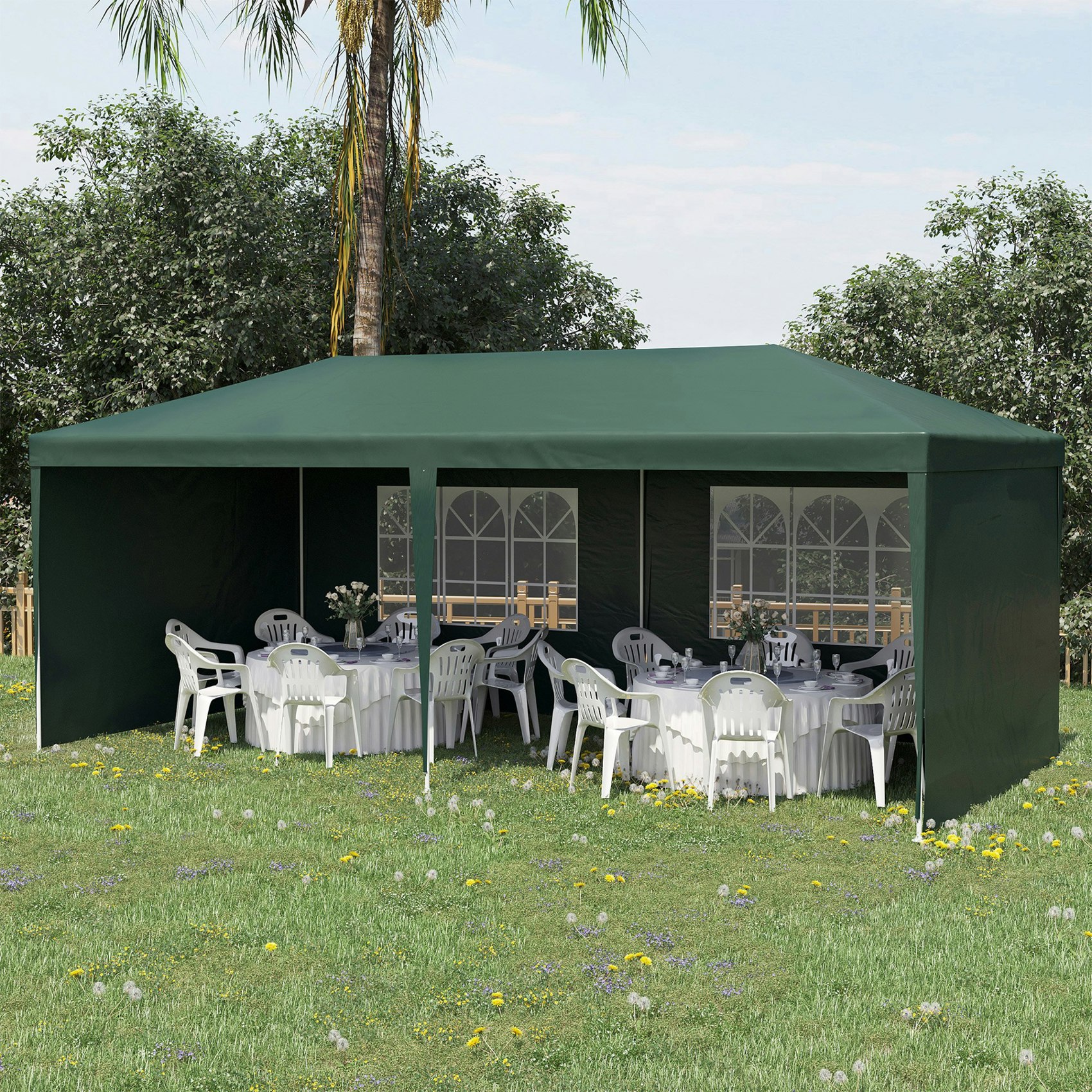 Rackhams Green 6M X 3M Garden Gazebo Marquee Canopy Party Tent Canopy Patio