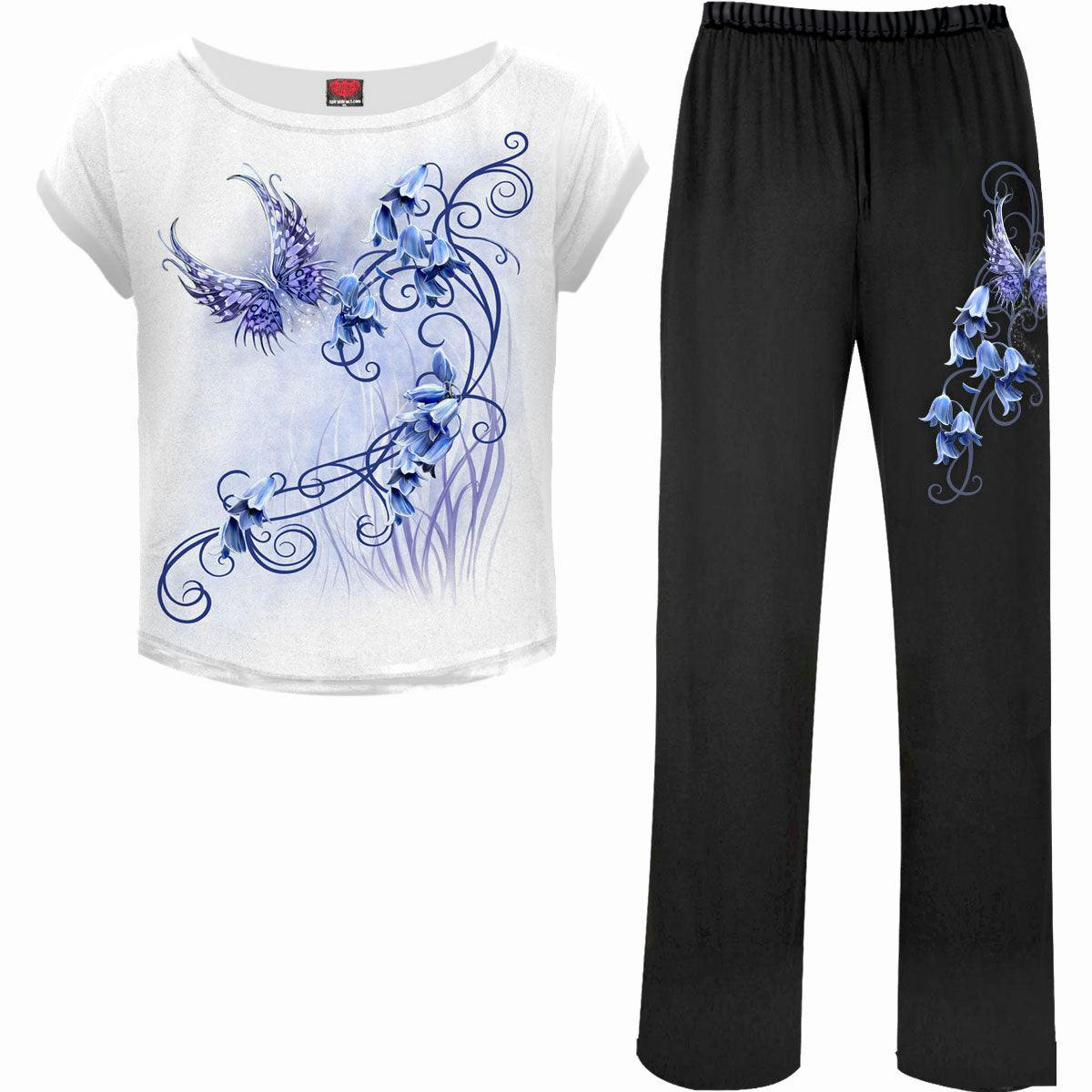 Spiral Direct Dark Bluebell Fairy - 4Pc Gothic Pyjama Set - Xxl