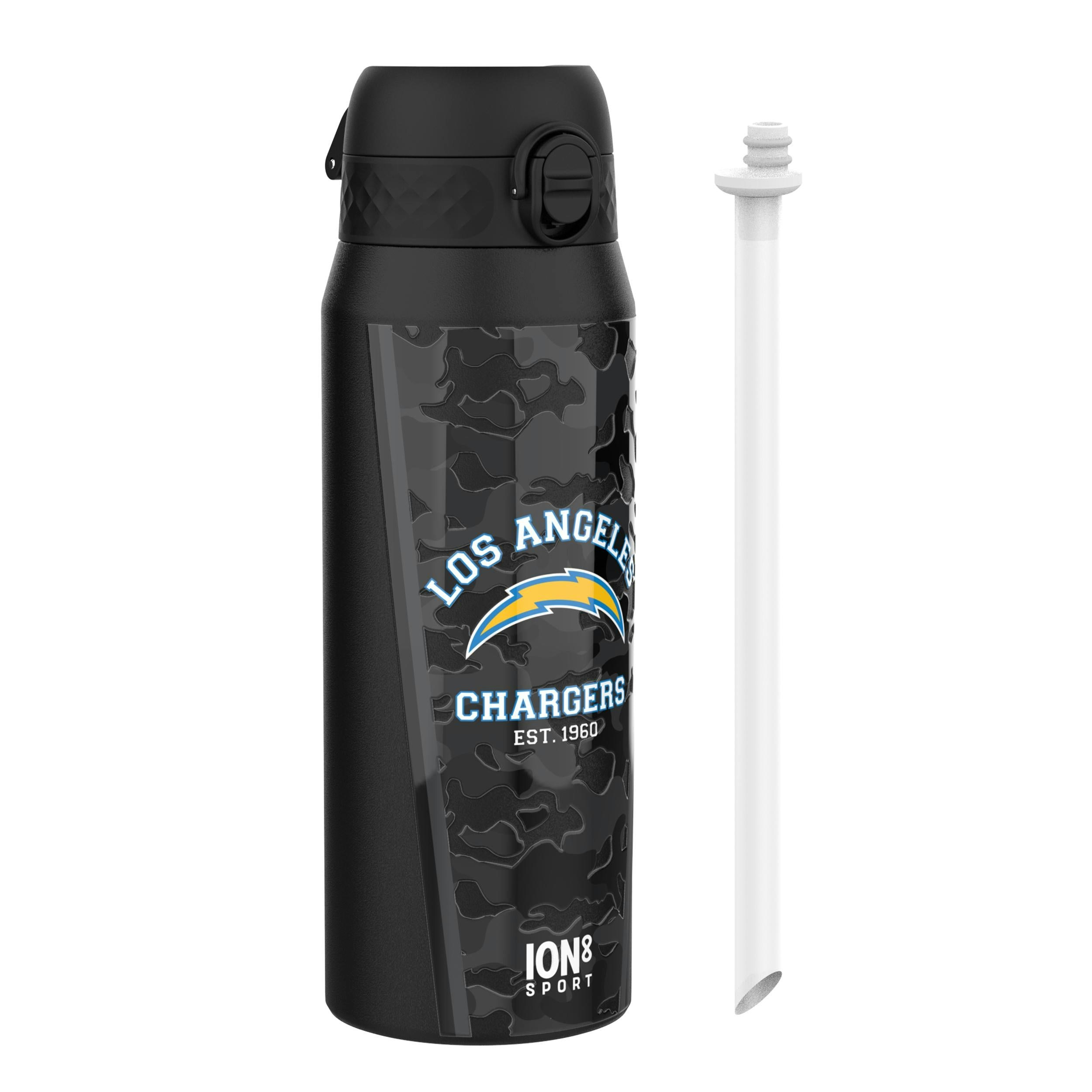 Rackhams Nfl X Ion8 Insulated Steel Water Bottle, Nfl Chargers, 750Ml (24Oz)