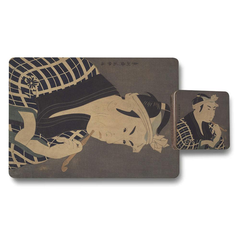 Benjamin Tate Design Set Of 12 Placemats And Coasters Designer Artwork Wood Bottom