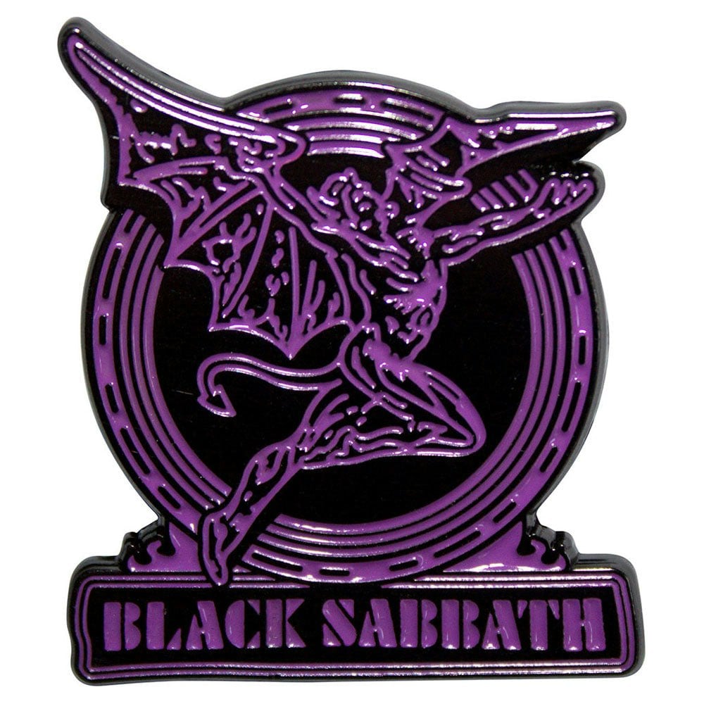 Paradiso Clothing Black/Purple Sabbath Text Logo Daemon Pin Badge