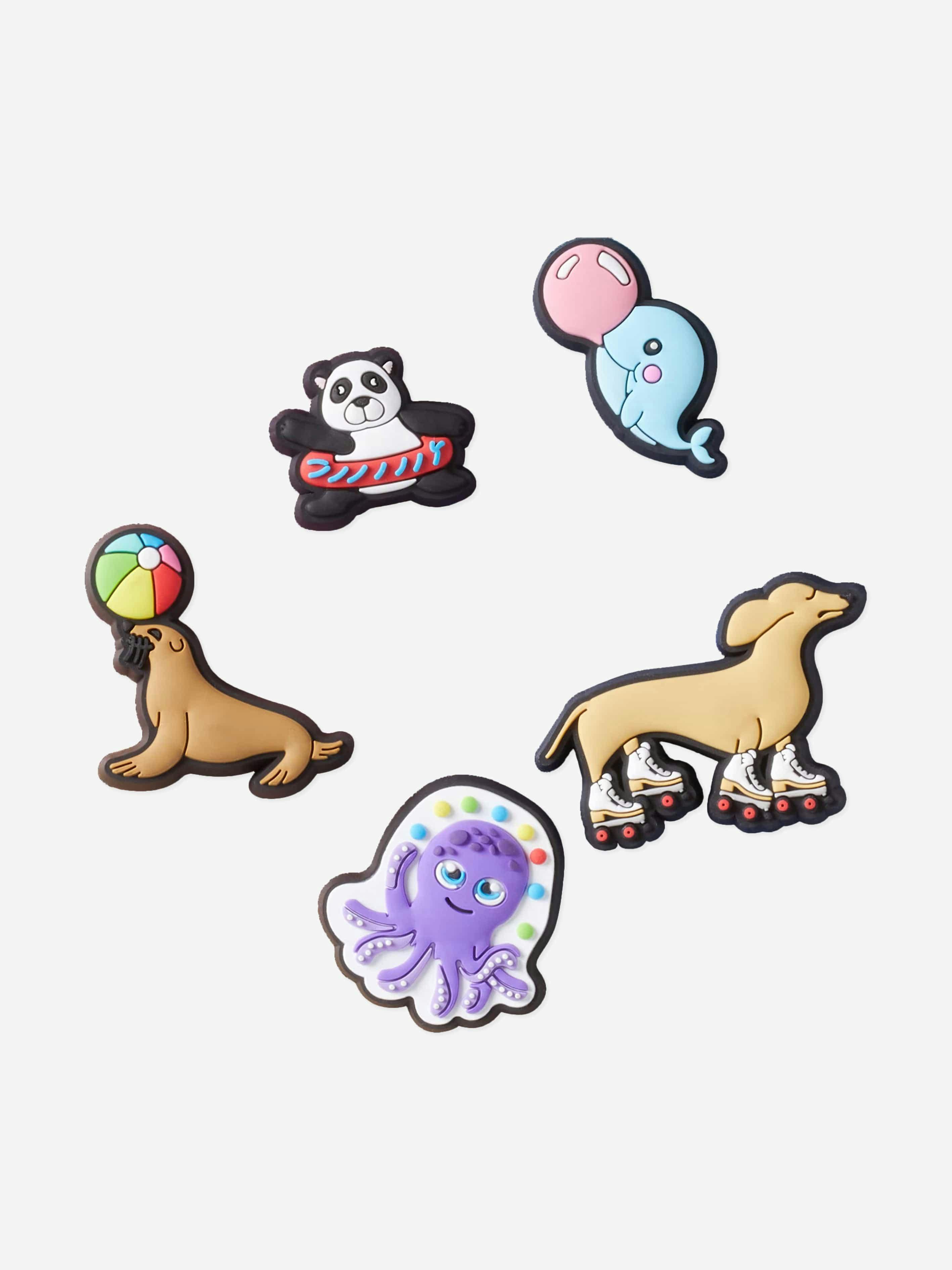 Crocs Kids Fun Animal Friends Jibbitz™ Charm 5 Pack In Multicolour - Multicoloured - One Size