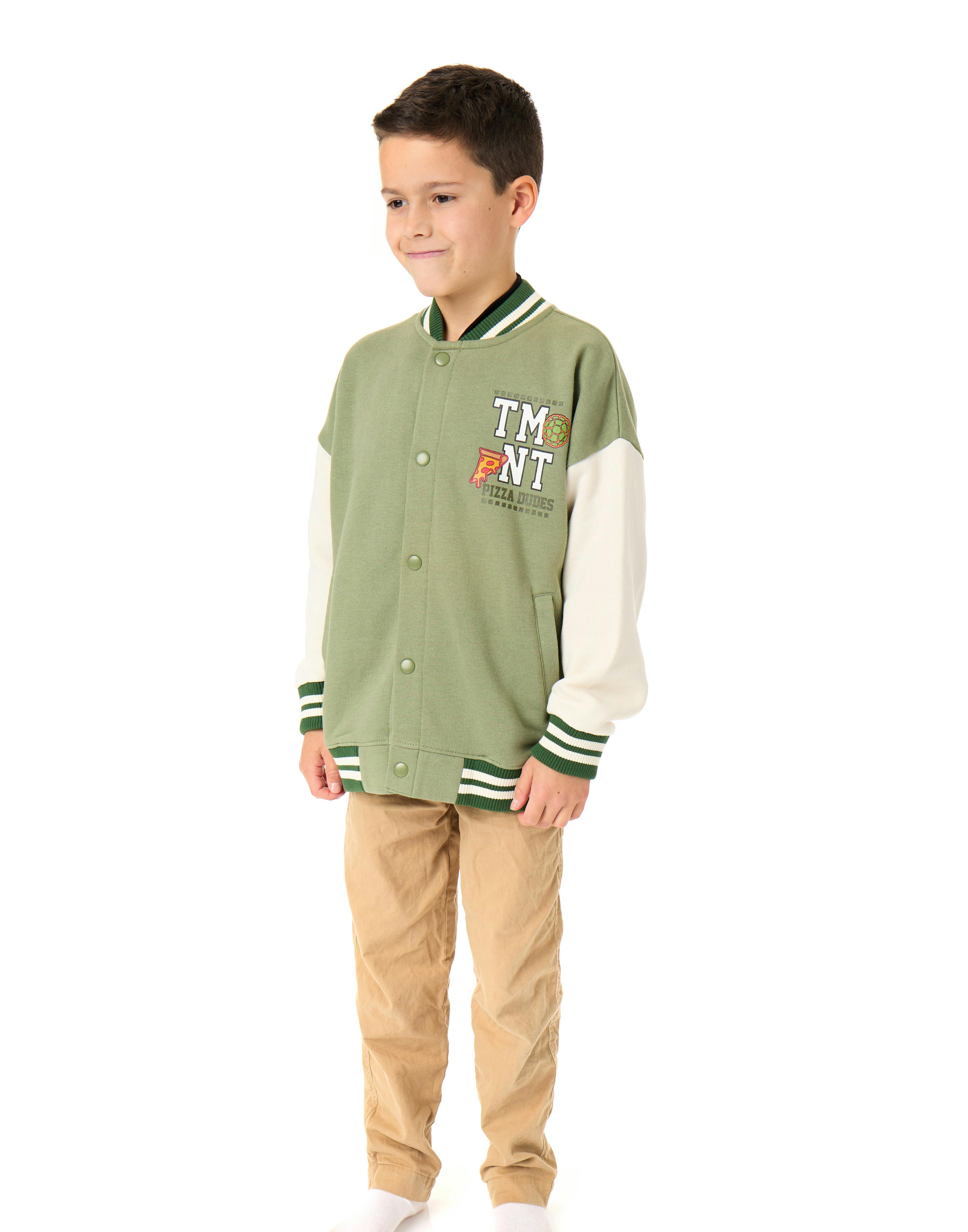 Vanilla Underground Boys Green Teenage Mutant Ninja Turtles Cowabunga Varsity Jacket - 9-10 Years