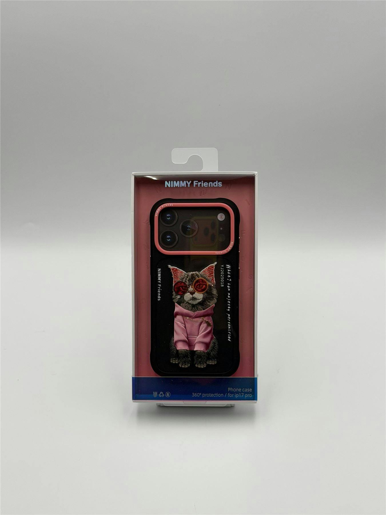 Nimmy Friends Black/Pink Nimmy Glasses Cool Cat Case With Magsafe For Iphone 17 Pro 6.3" - N-Yj-Ip17-018