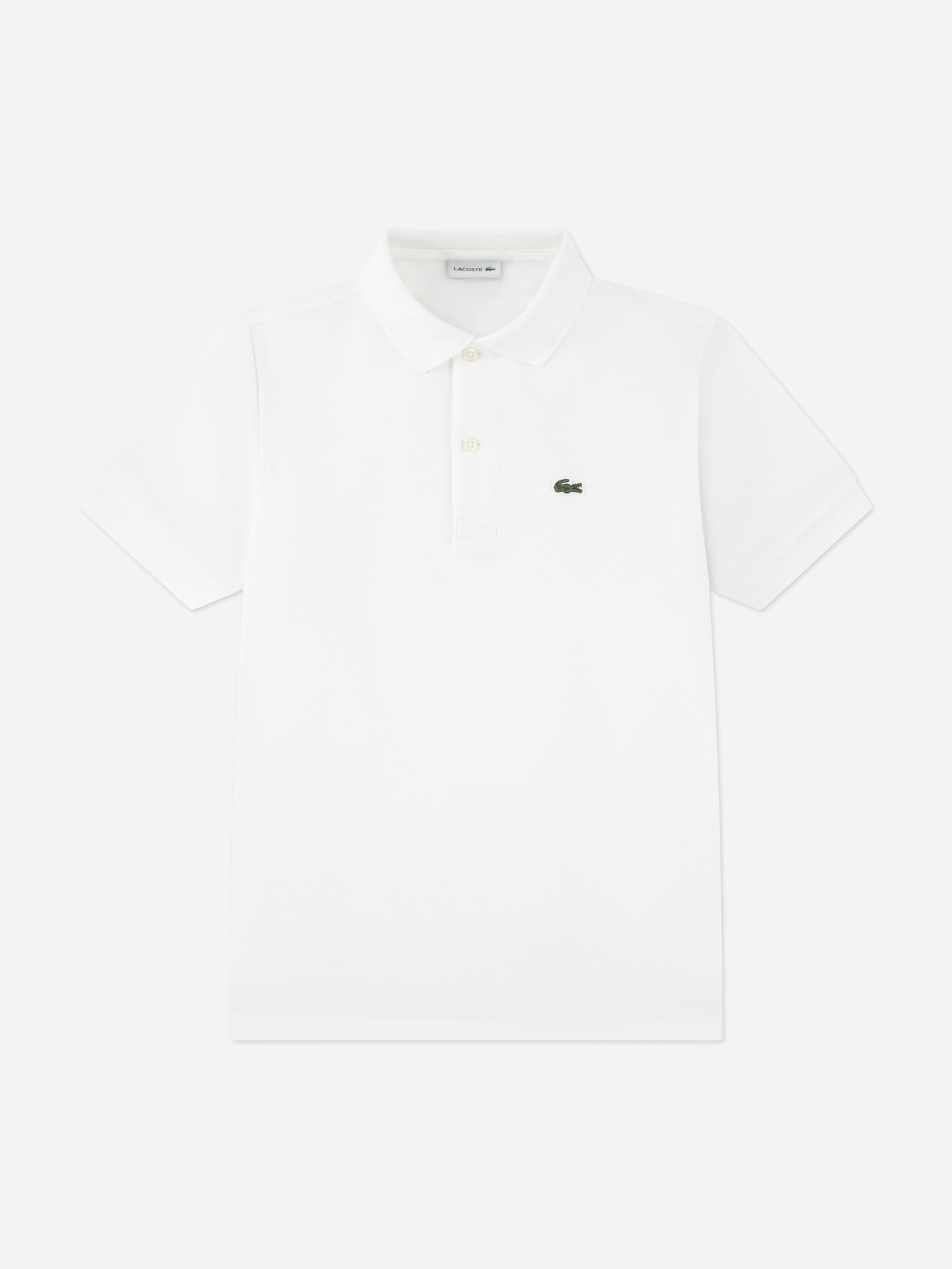 Lacoste Kids Boys White Lacoste Petit Pique Polo Shirt In - 3 Yrs