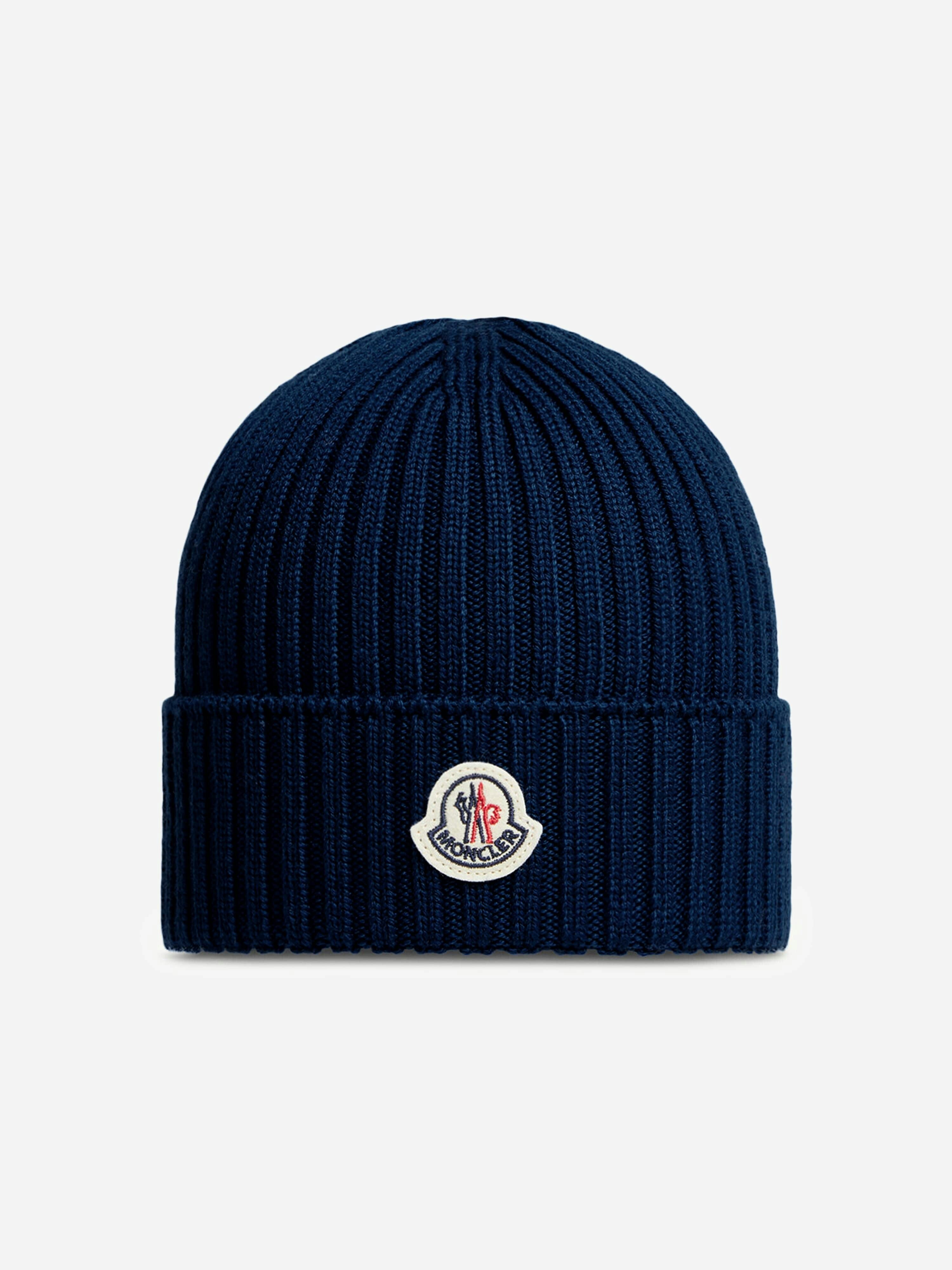 Moncler Enfant Boys Kids Wool Logo Beanie Hat In Navy - Navy - 6 - 8 Yrs M (52-54 Cm)