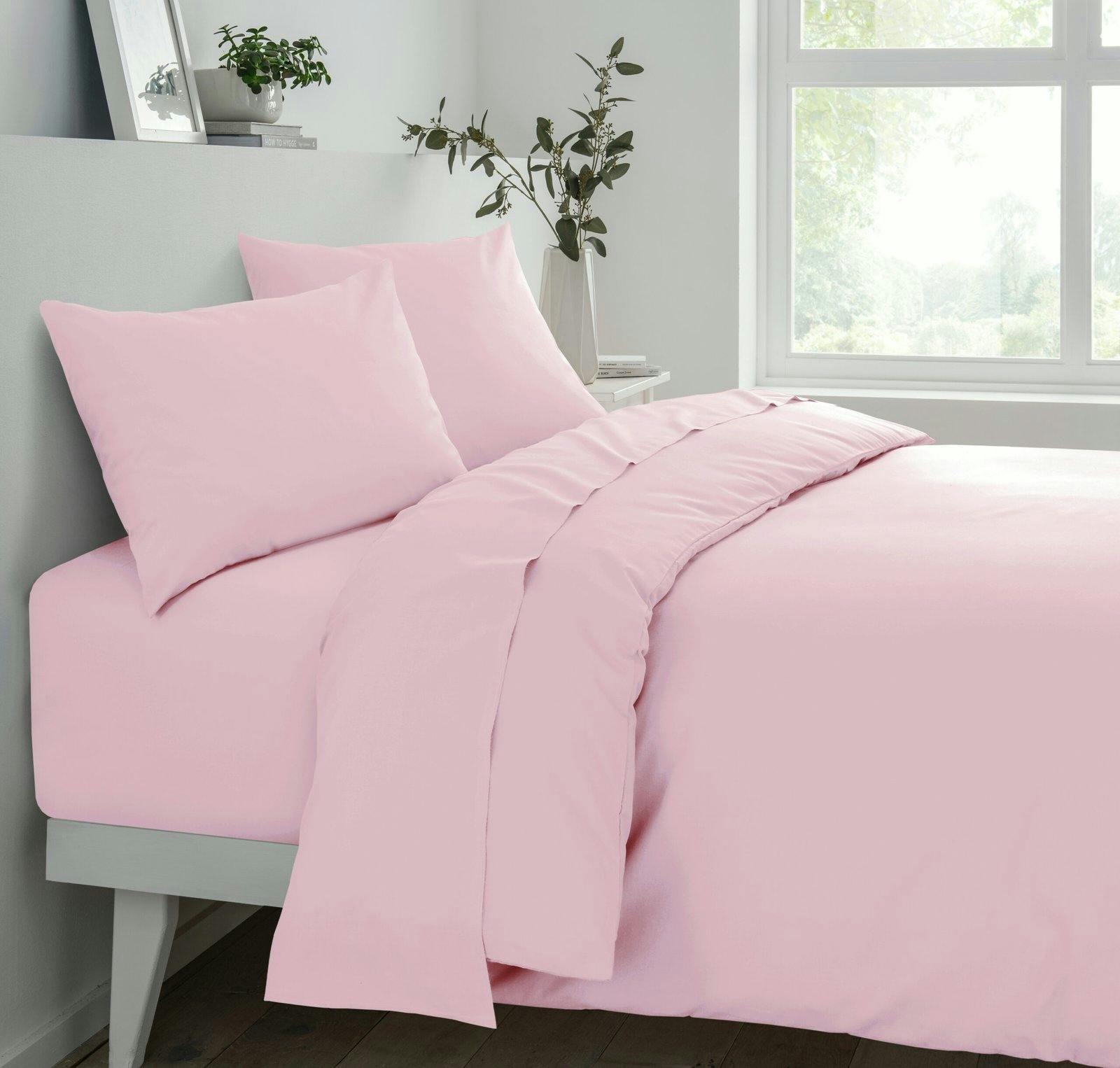Rackhams Pink Deluxe Fitted Sheet Or Pillowcase Pair - Blush - Pillow Case (50 X 75Cm)