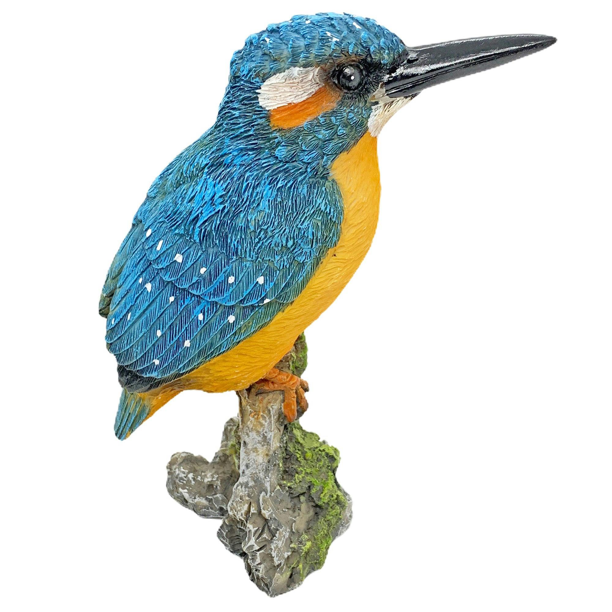 Ferncrest Trading Kingfisher Garden Bird Ornament Perched On A Branch