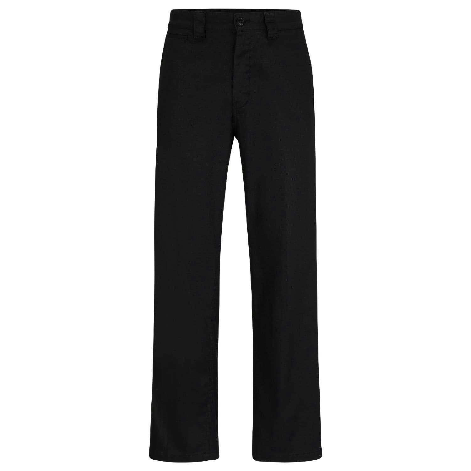 Boss Men's Black Statum Straight Trousers - 36R - 98% Cotton/2% Elastane