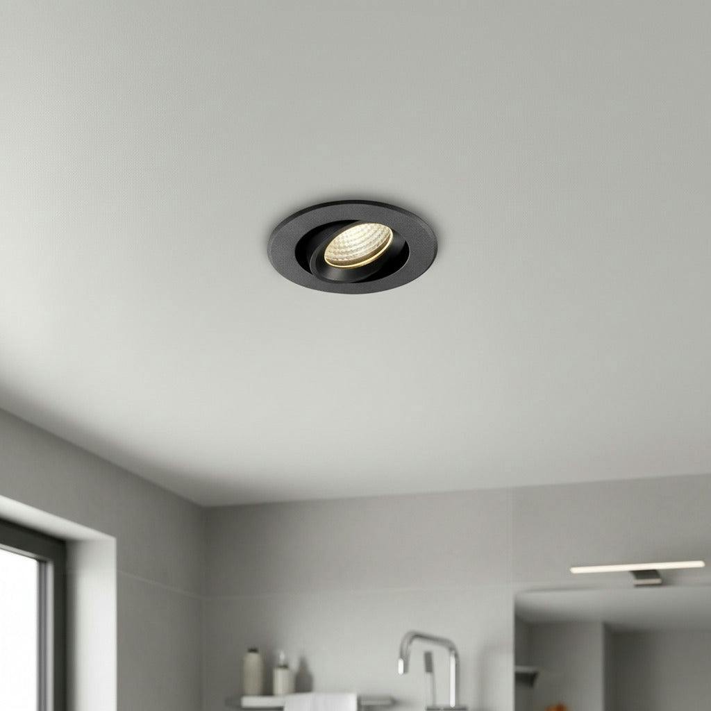 Rackhams Onyx/Black 6 Watt Ip65 Led Downlight Fitting
