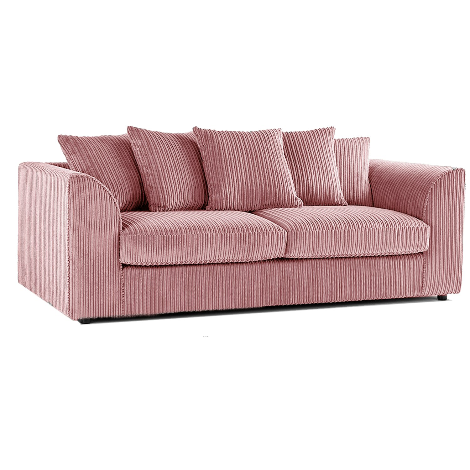 Furnishings For Less Pink Luxor Full Jumbo Cord 3 Seater - Scatter Back