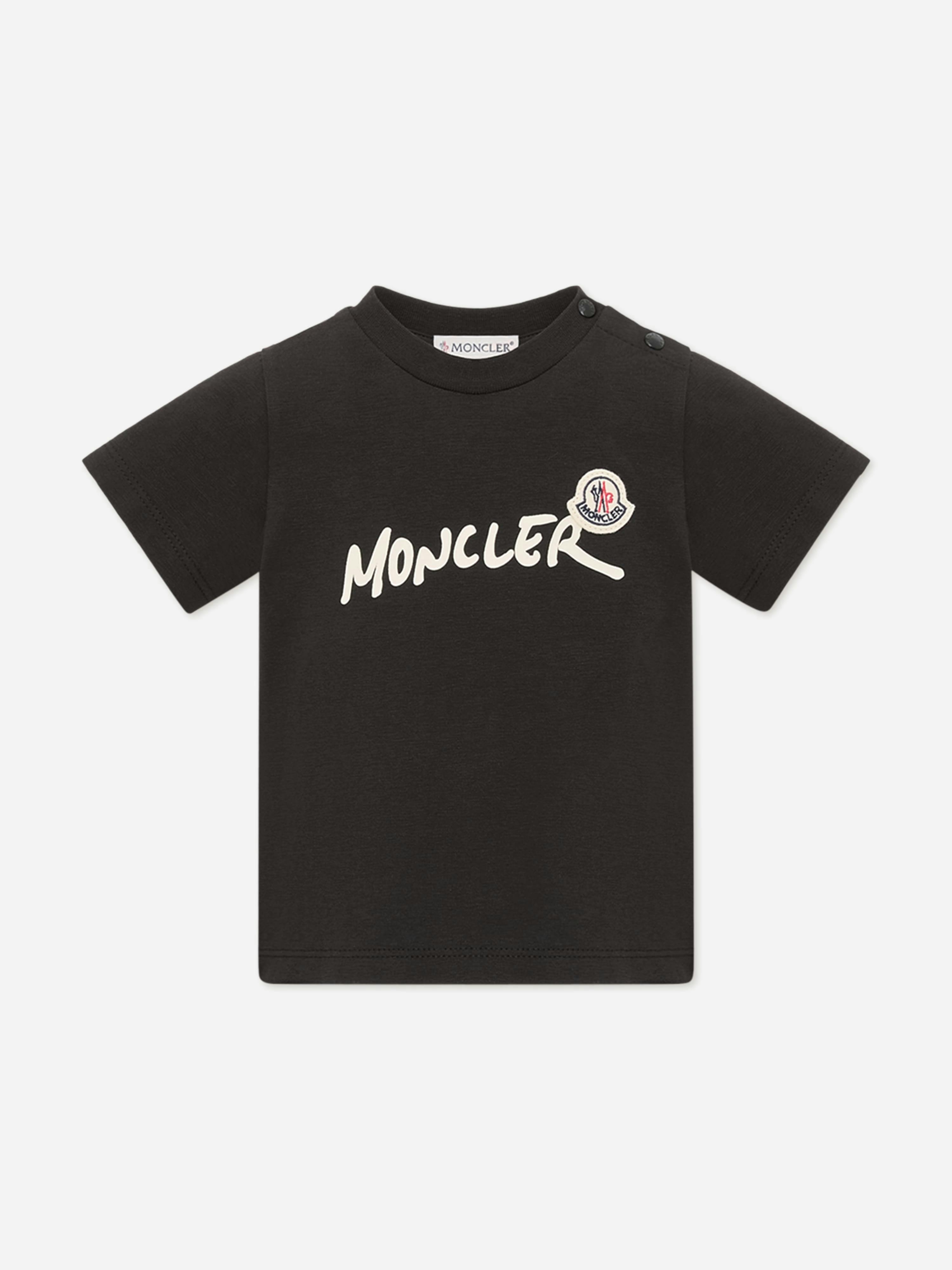 Moncler Enfant Men's Black Baby Boys Logo T-Shirt In - 18 - 24 Mths