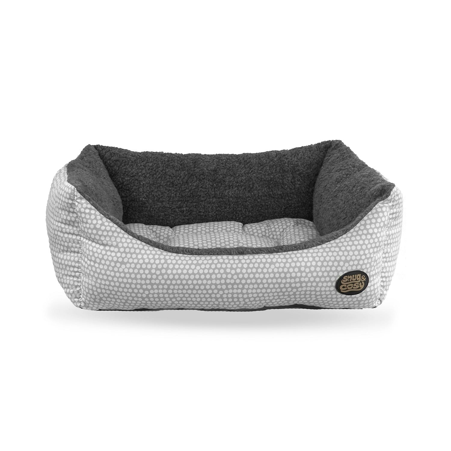 Snug And Cosy Pets Grey Polka Dot Bed - Small 25"