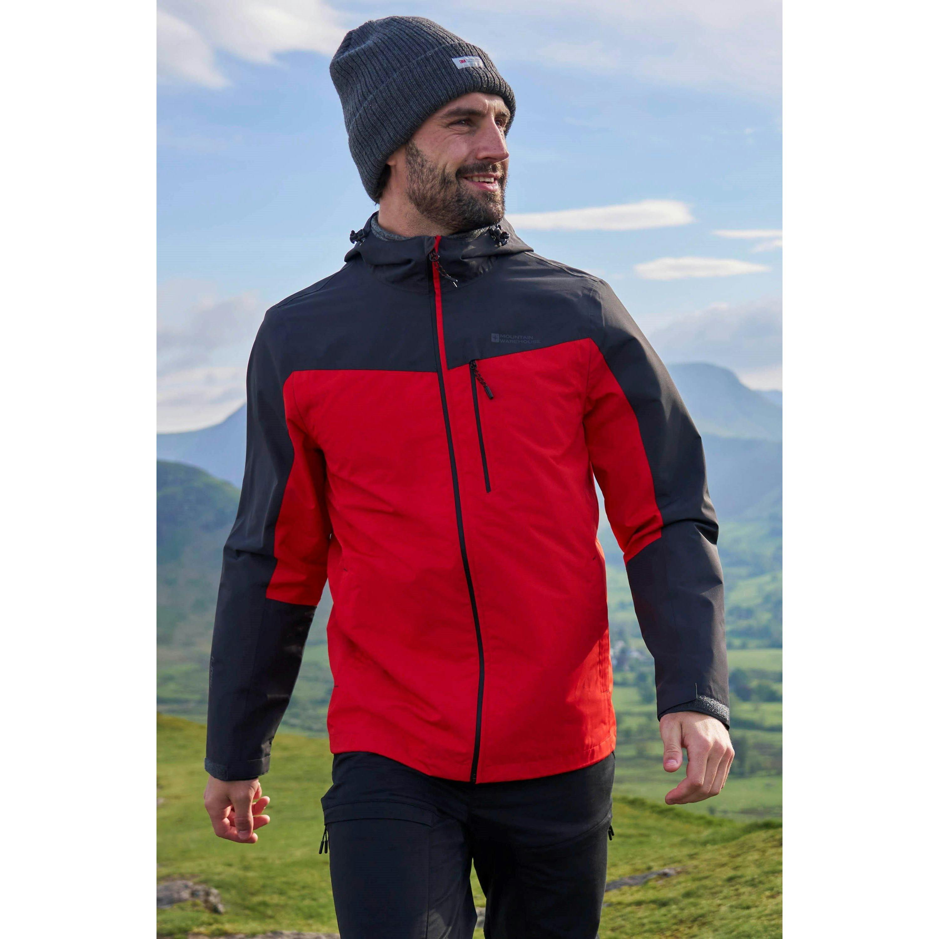 Mountain Warehouse Men's Red Brisk Extreme Colour Block Waterproof Jacket - Active - Xxs - Active - 100% Polyester