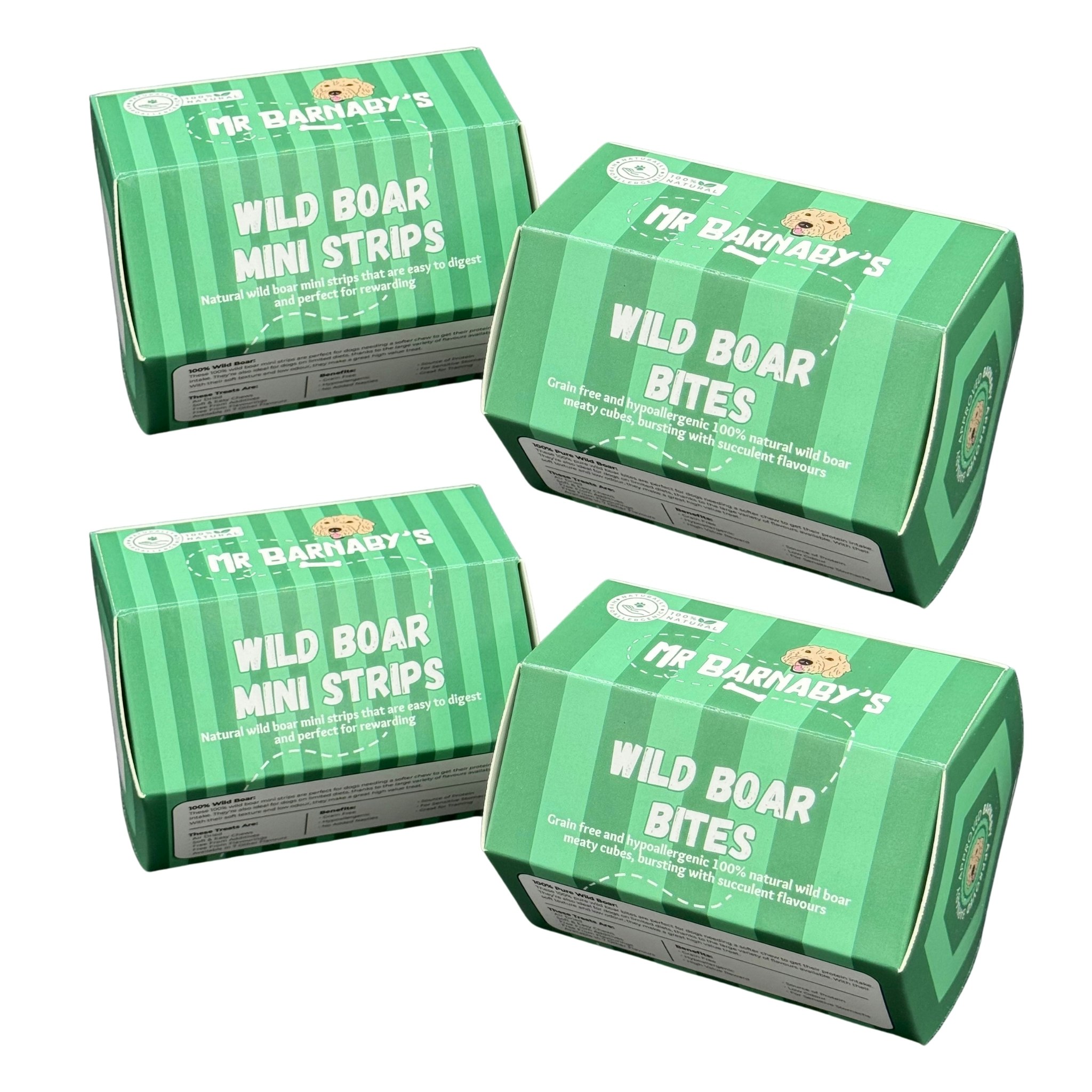 Mr Barnaby’s Grain Mr Barnaby's Wild Boar Dog Treat Bundle (Pack Of 4) - 4 Pack Of Size 4