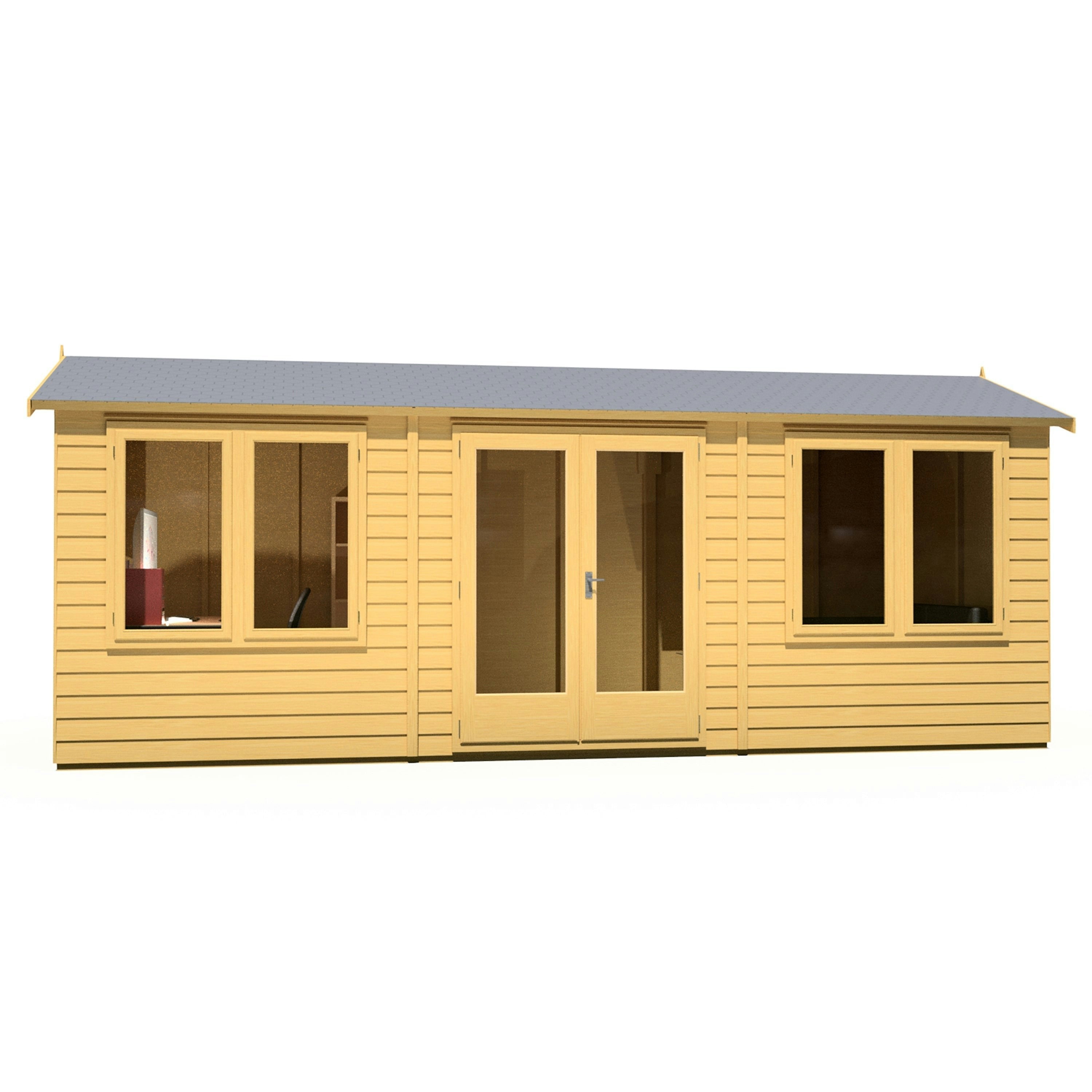 Rackhams 20X8 Insulated Garden Studio Office With Double Doors