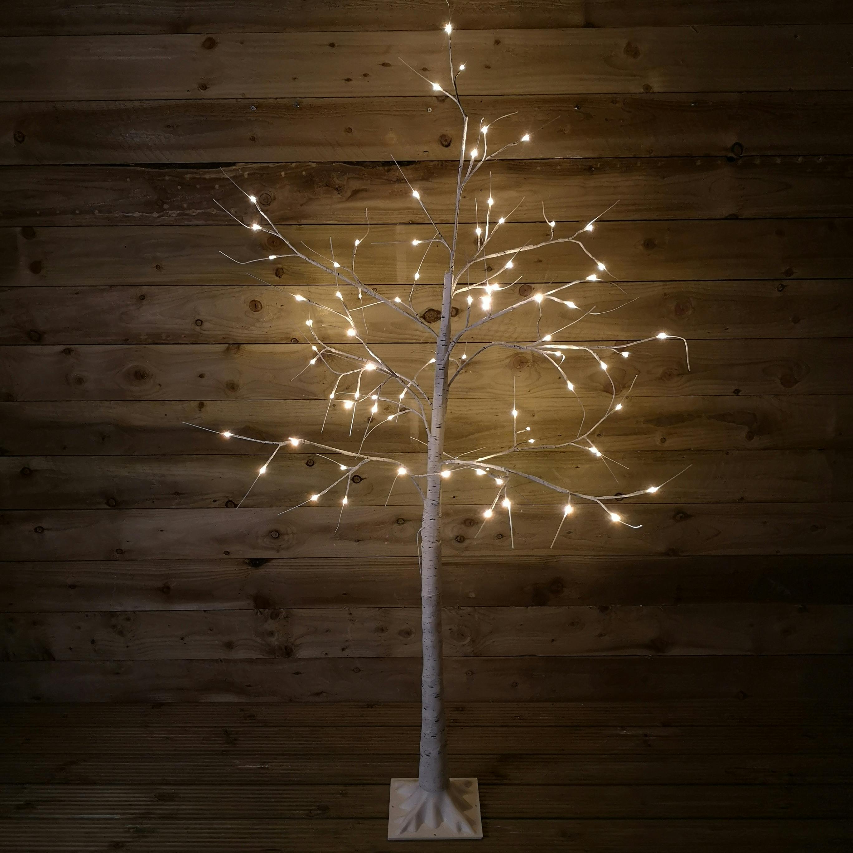 Rackhams White 1.8M (6Ft) Indoor Outdoor Christmas Lit Birch Tree With 80 Warm Leds