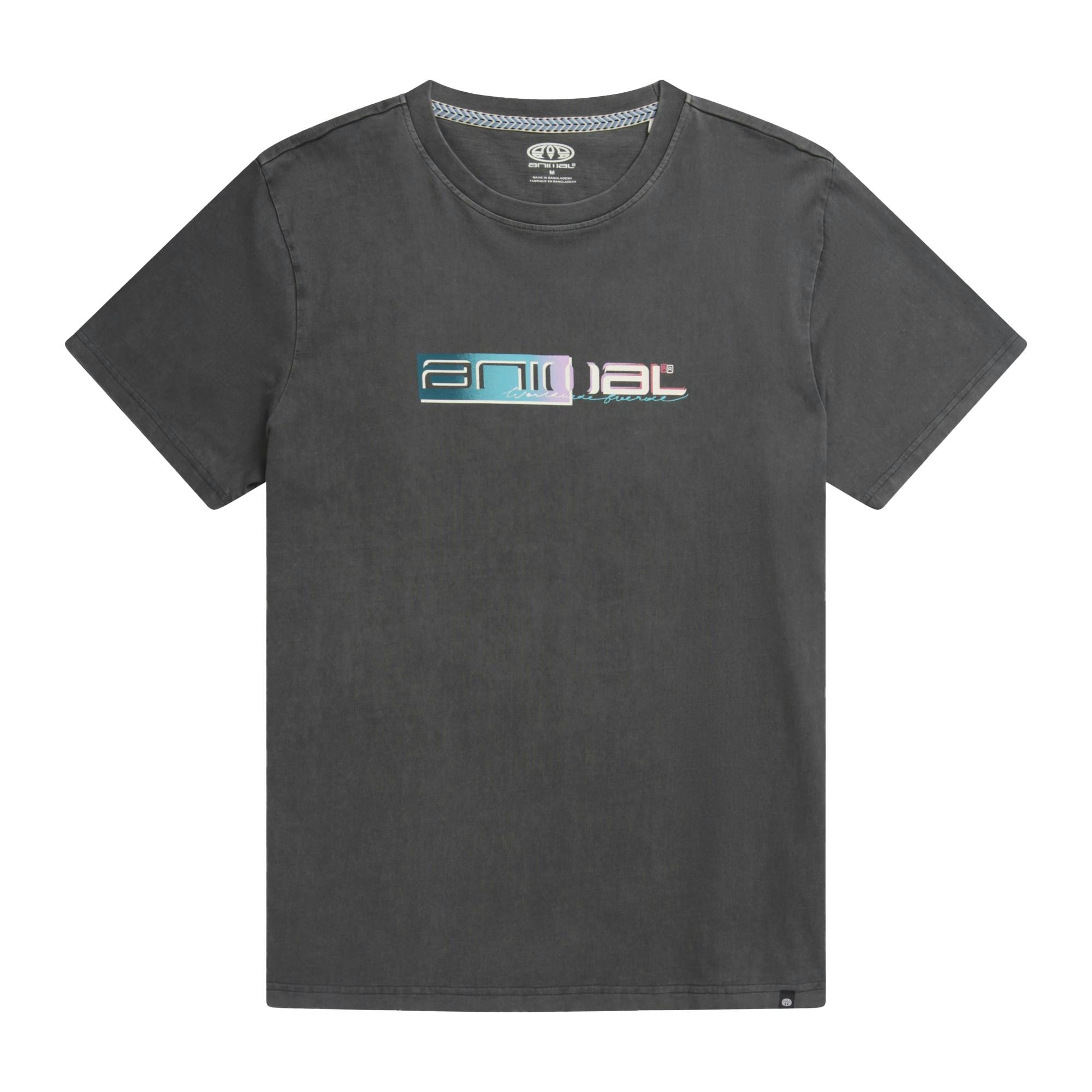 Animal Men's Grey Chase Logo Organic T-Shirt - Charcoal - Xs - Charcoal - 100% Mixed